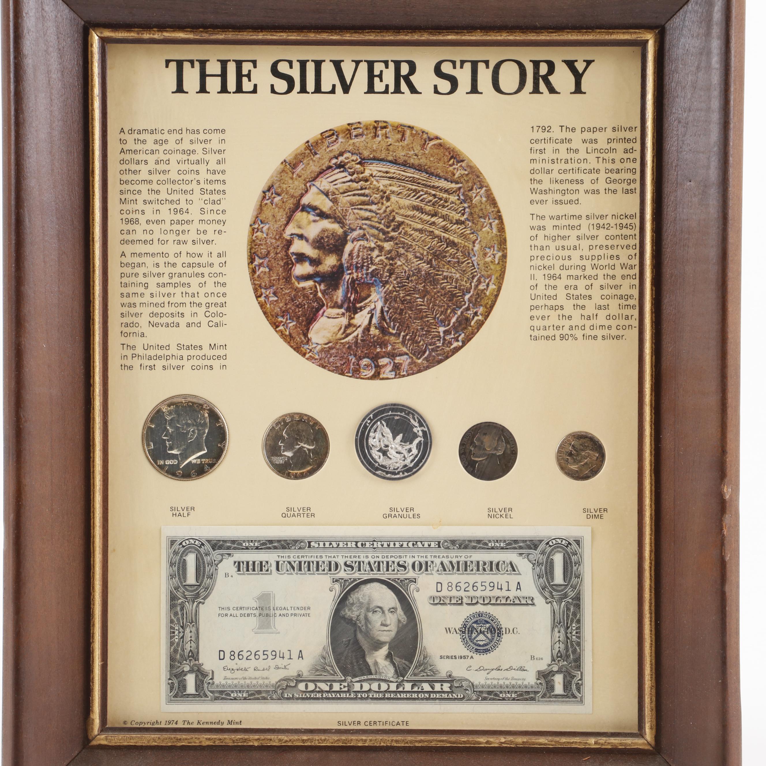 Framed "The Silver Story" Currency Collection