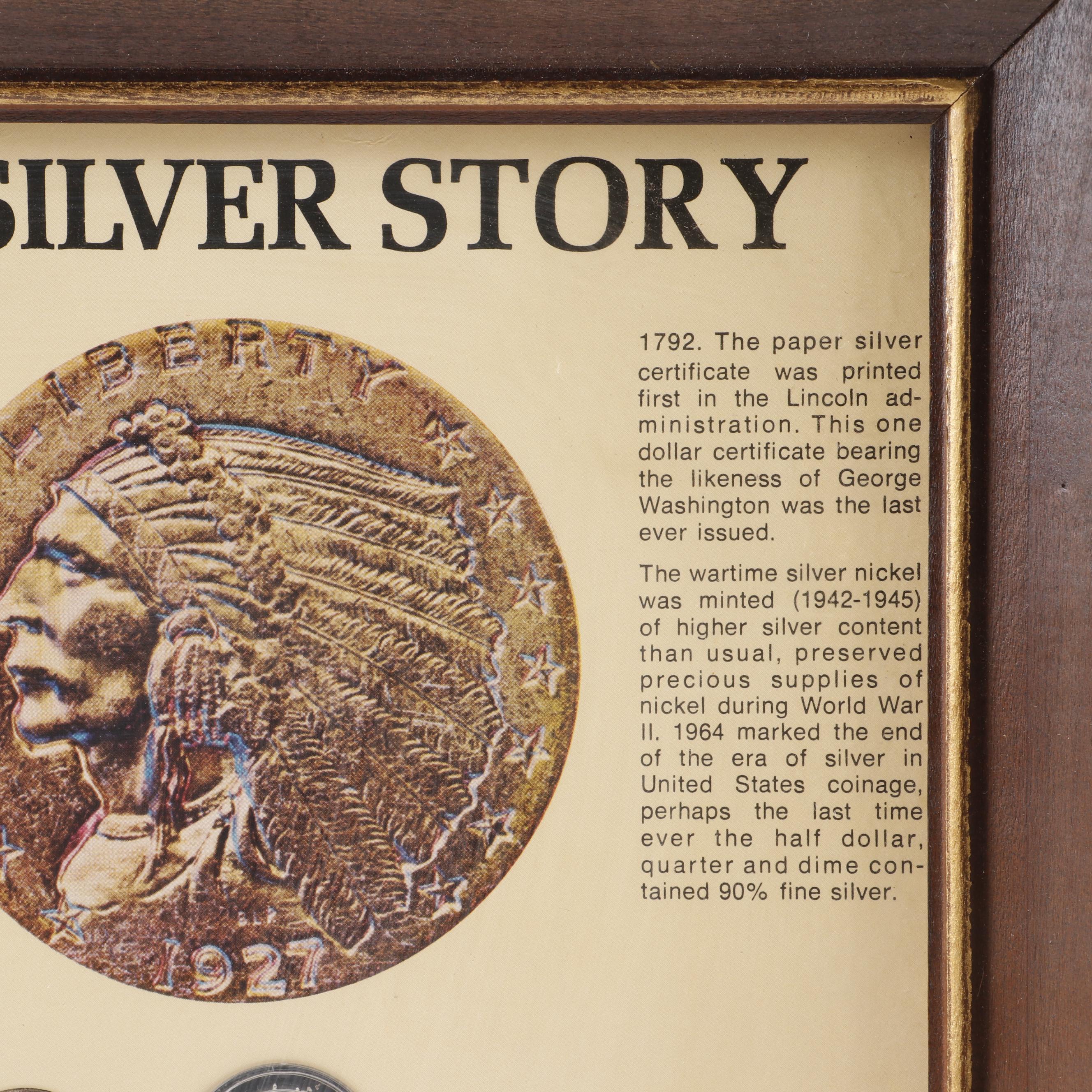 Framed "The Silver Story" Currency Collection