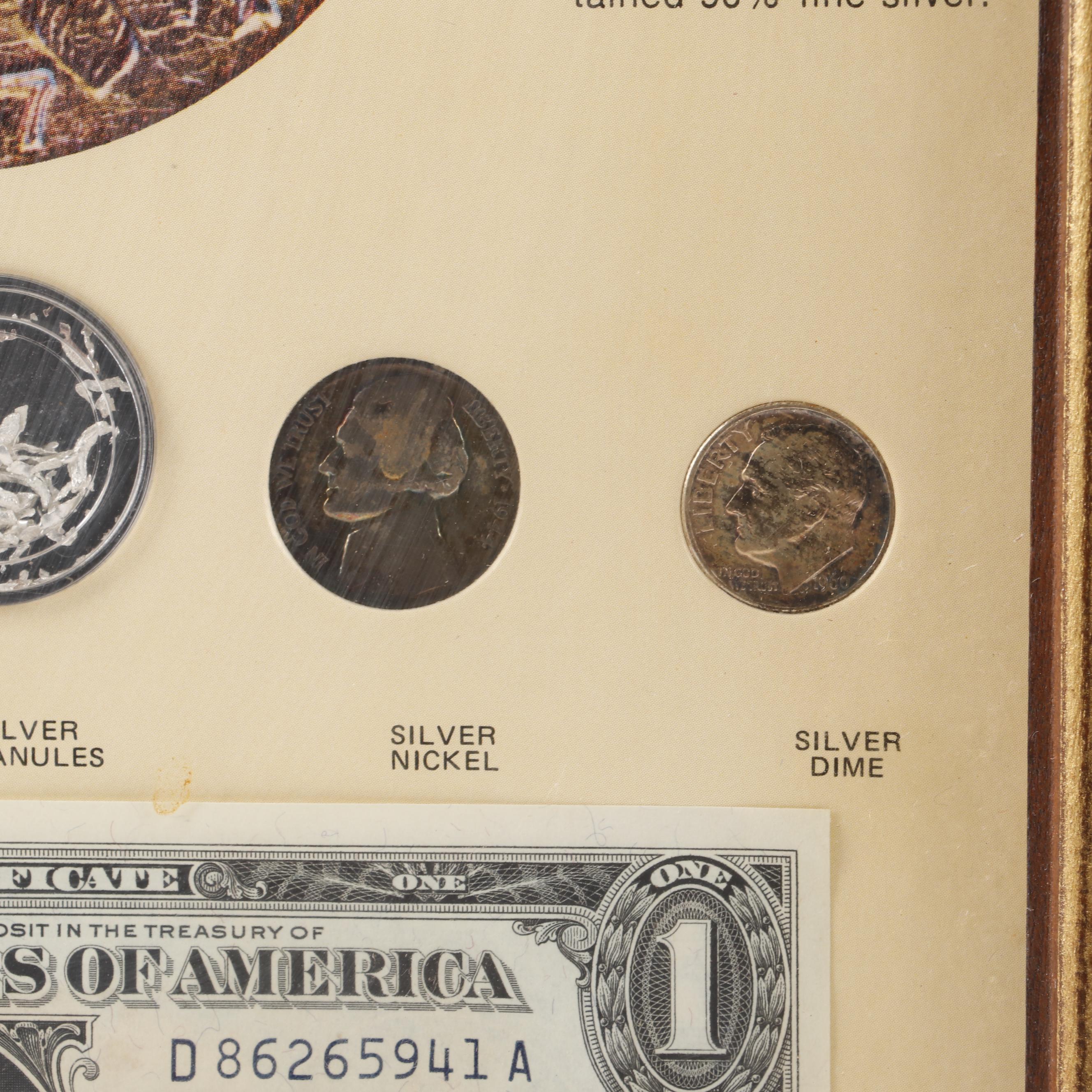 Framed "The Silver Story" Currency Collection