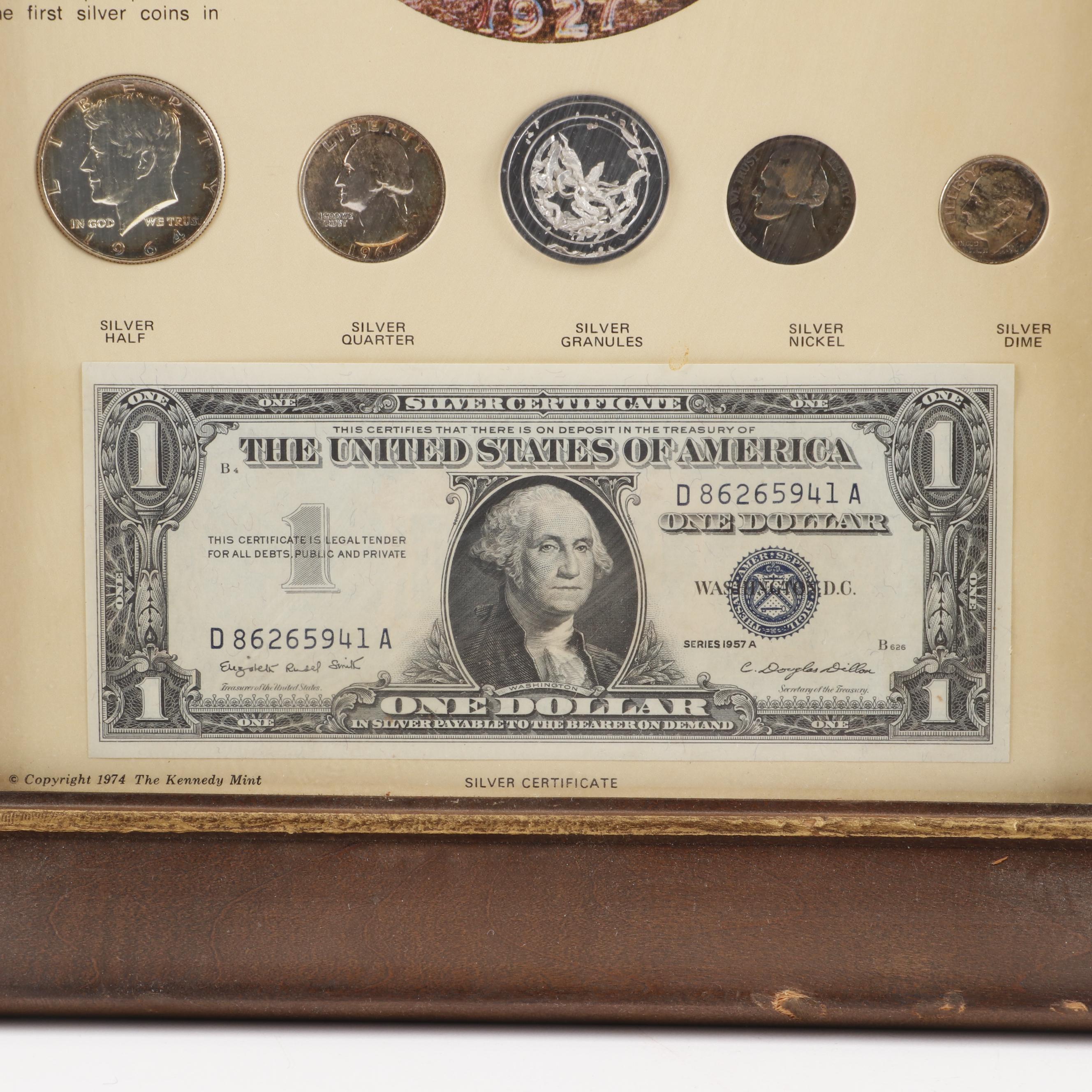 Framed "The Silver Story" Currency Collection