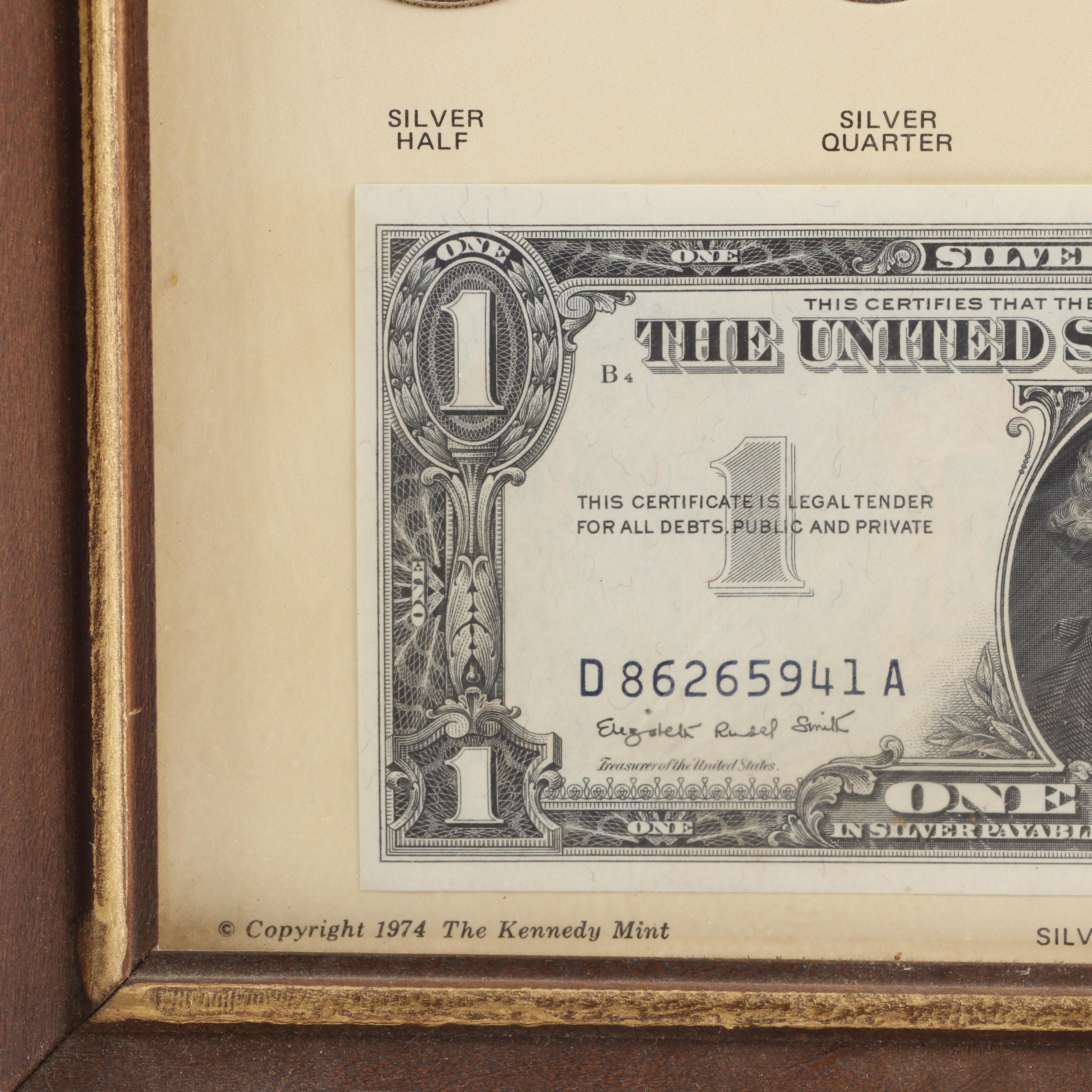 Framed "The Silver Story" Currency Collection