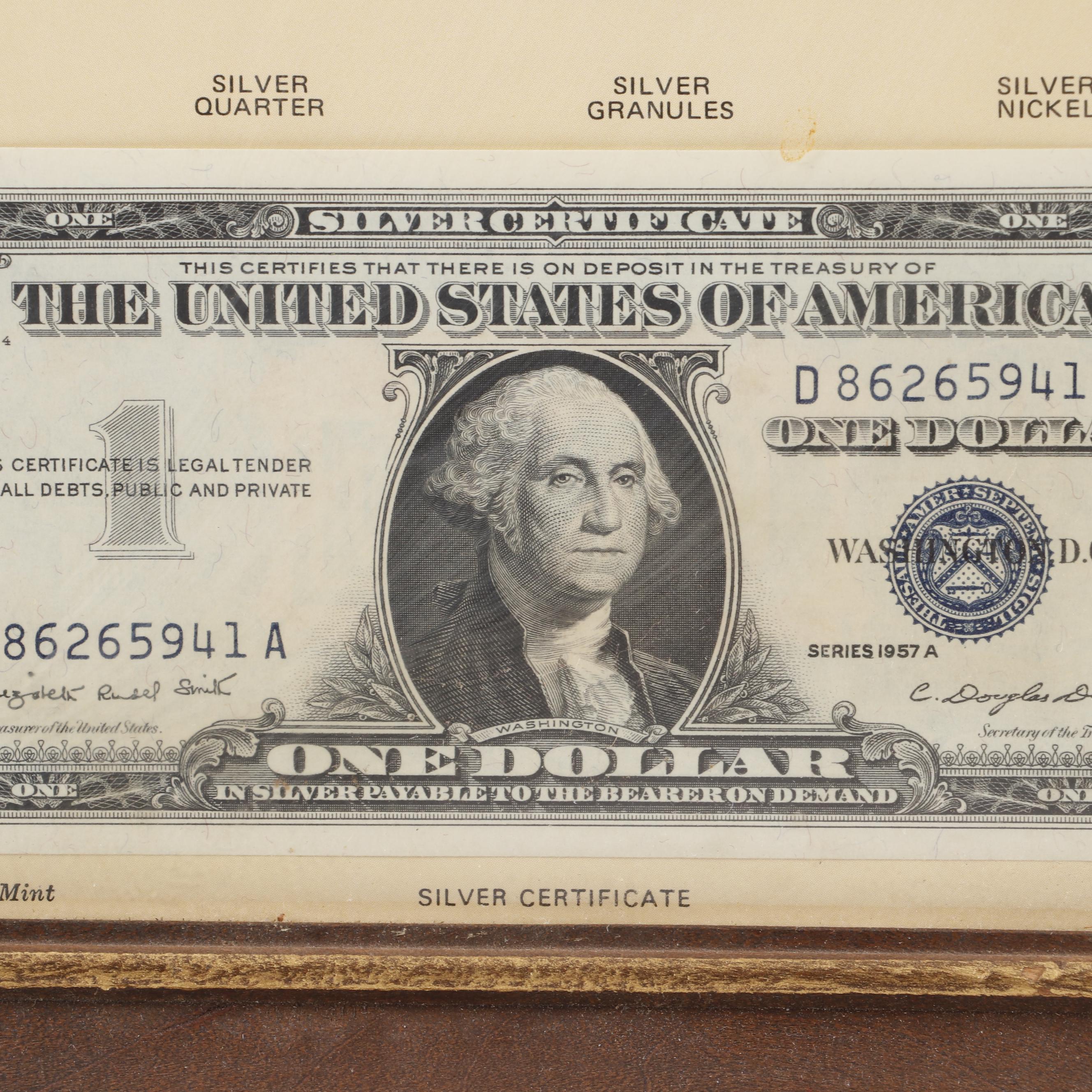 Framed "The Silver Story" Currency Collection