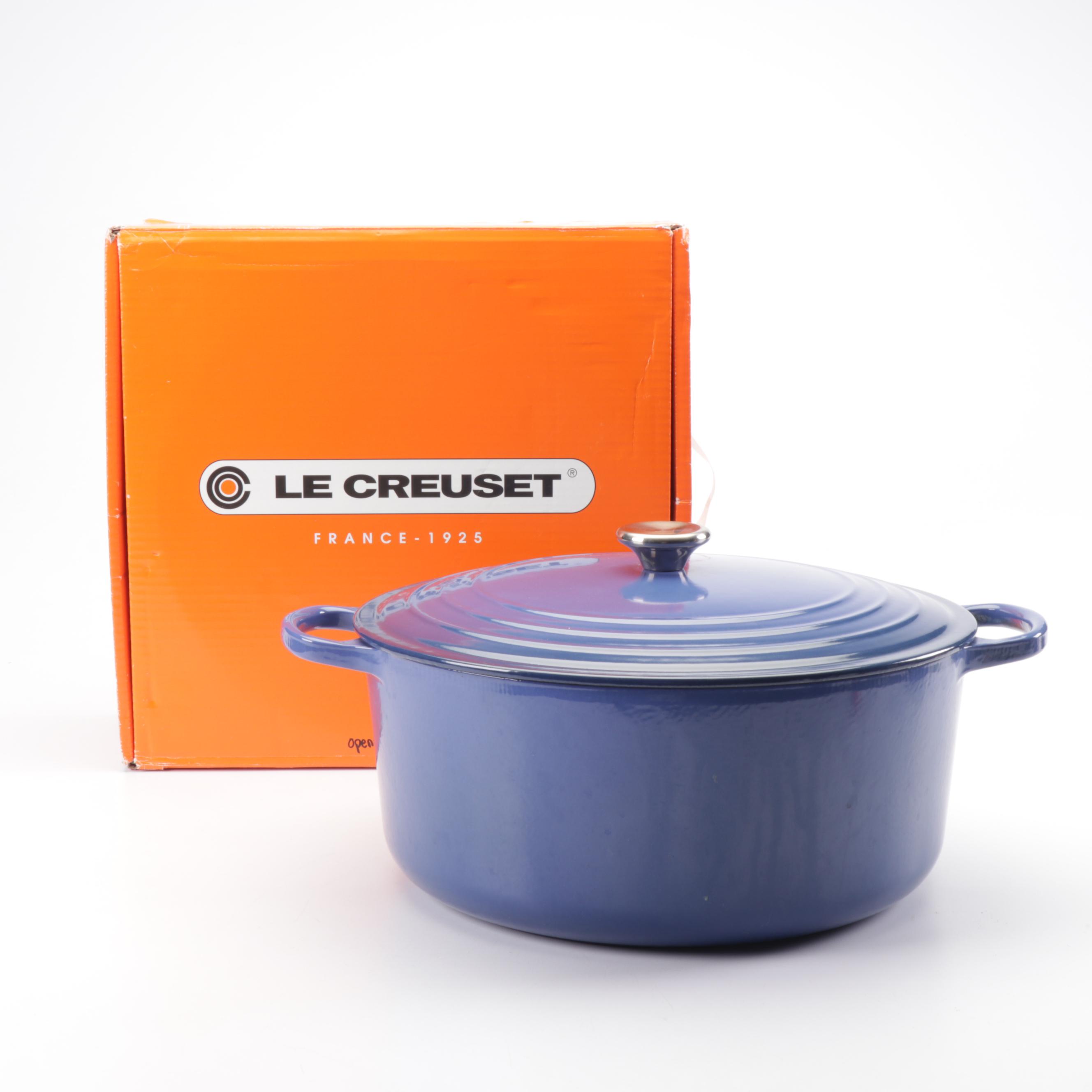 Le Creuset Cobalt Blue Enameled Cast Iron 13.25 Qt Round Oven