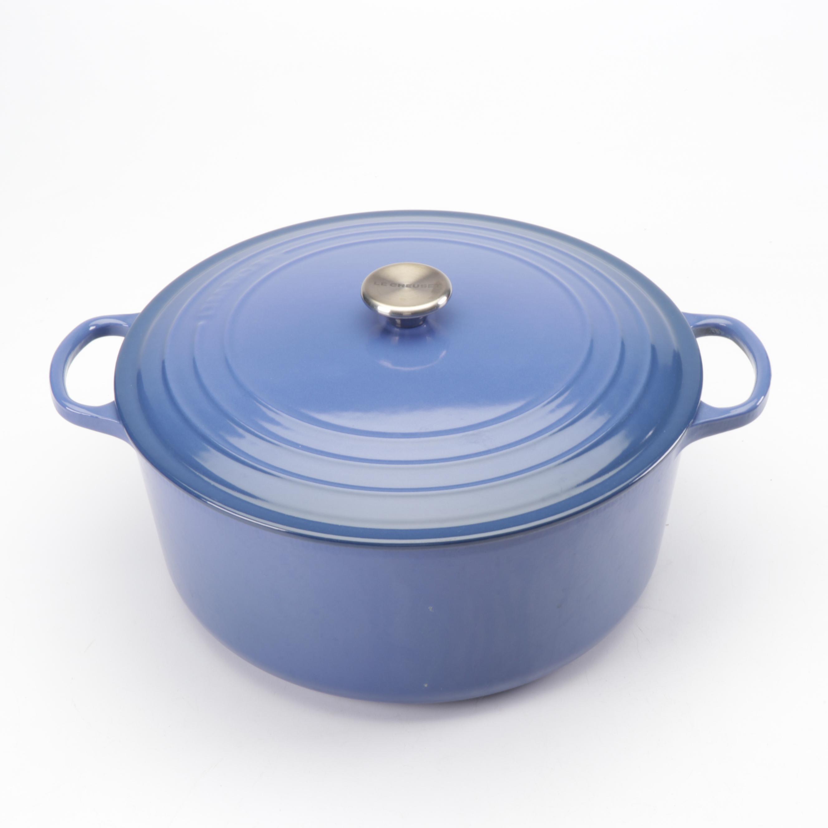 Le Creuset Cobalt Blue Enameled Cast Iron 13.25 Qt Round Oven