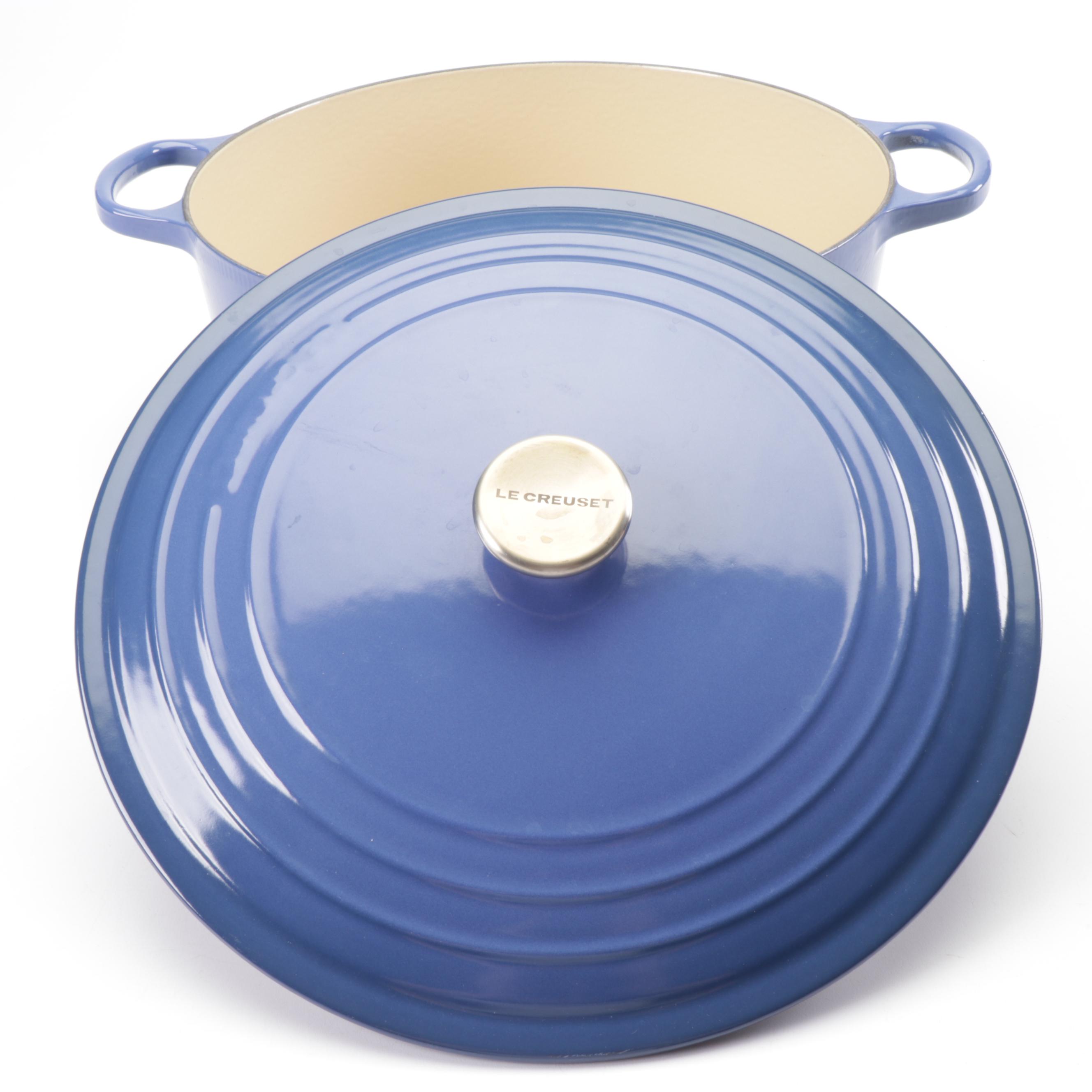 Le Creuset Cobalt Blue Enameled Cast Iron 13.25 Qt Round Oven