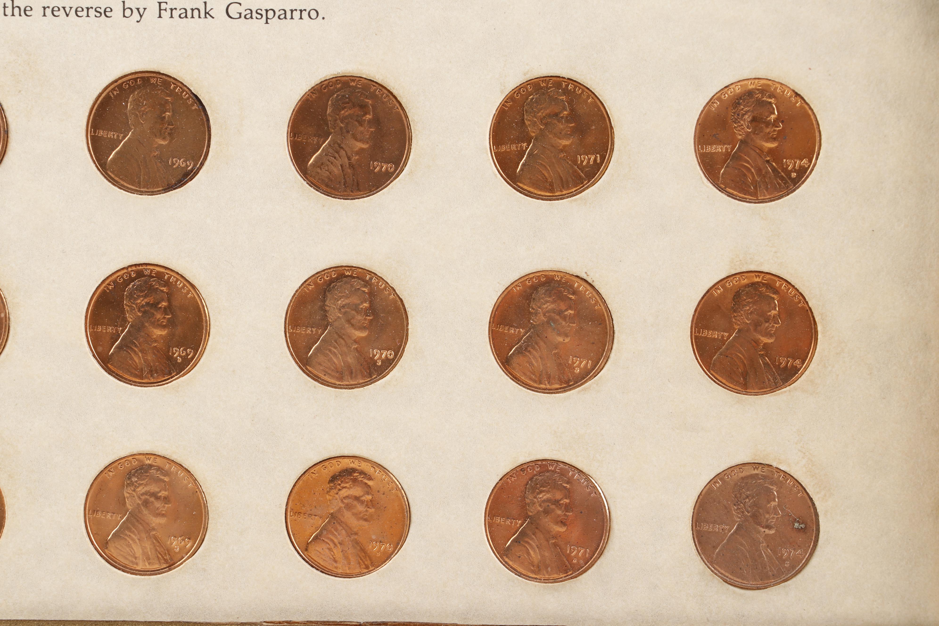 Framed "Abraham Lincoln Memorial Collection" Pennies Dated 1959 to 1977