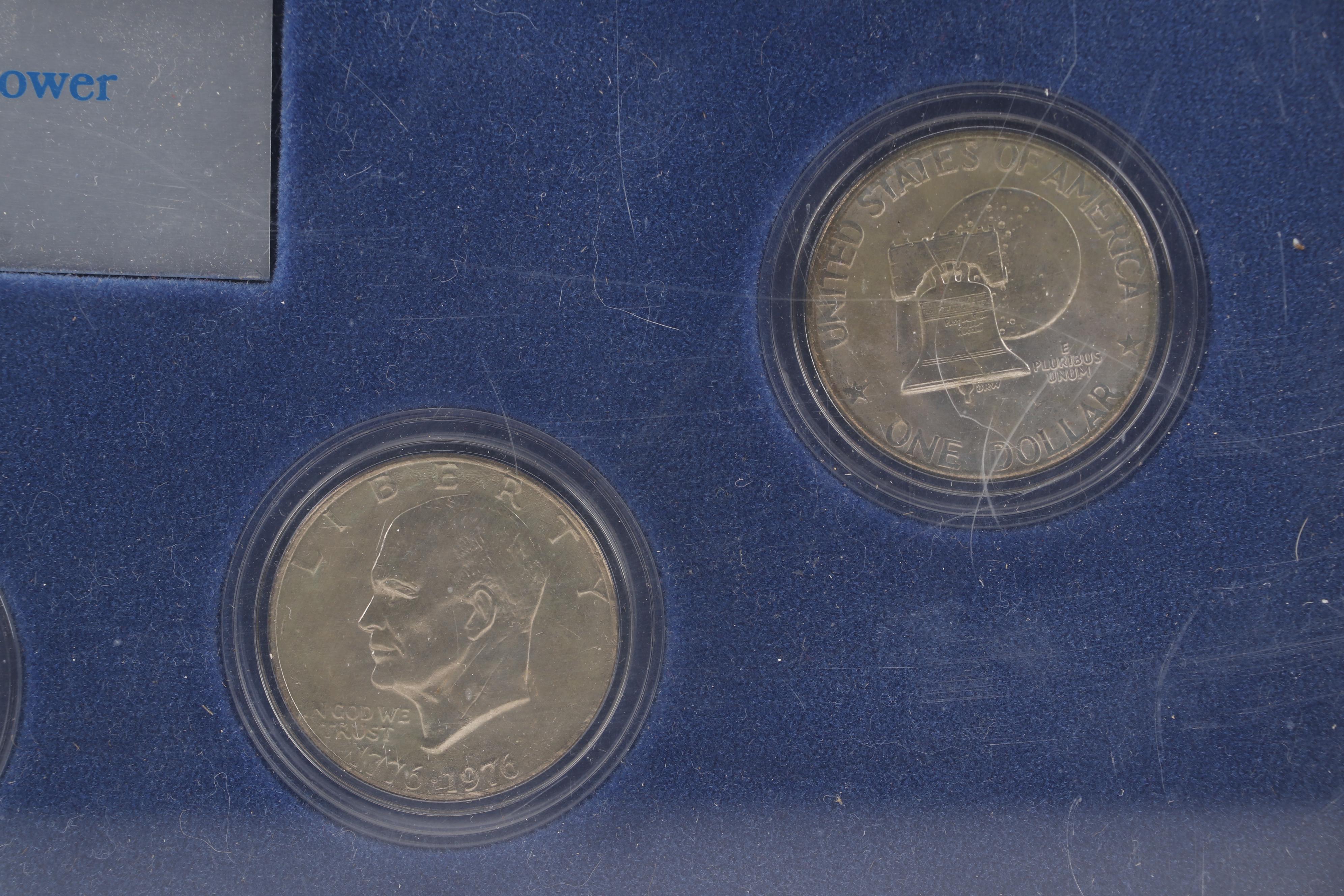 Dwight D. Eisenhower Commemorative Poster and One Dollar Coins