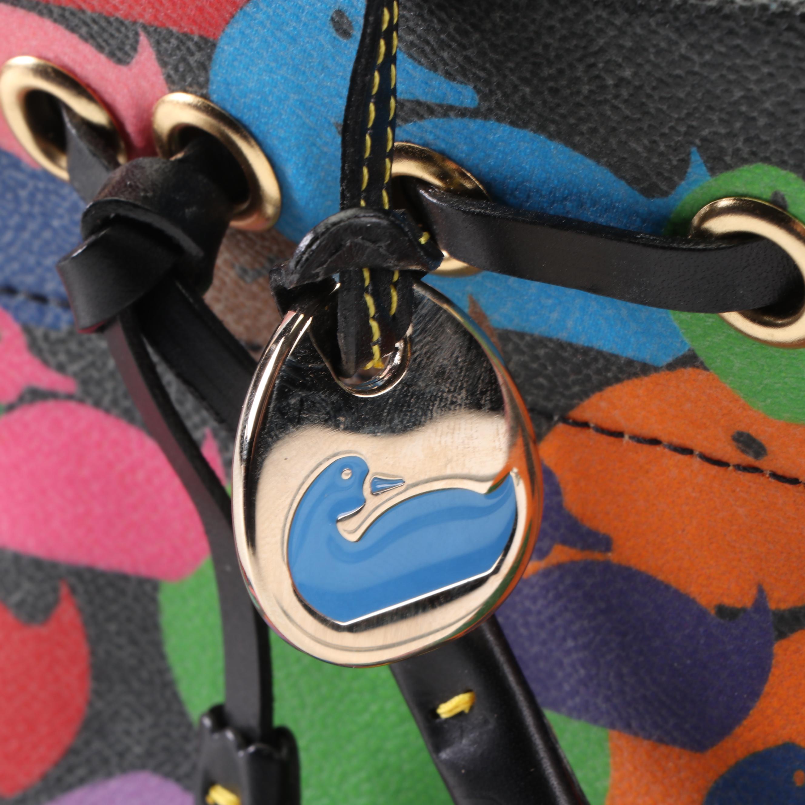 Dooney & Bourke Signature Duck Pattern Coated Canvas and Leather Bag