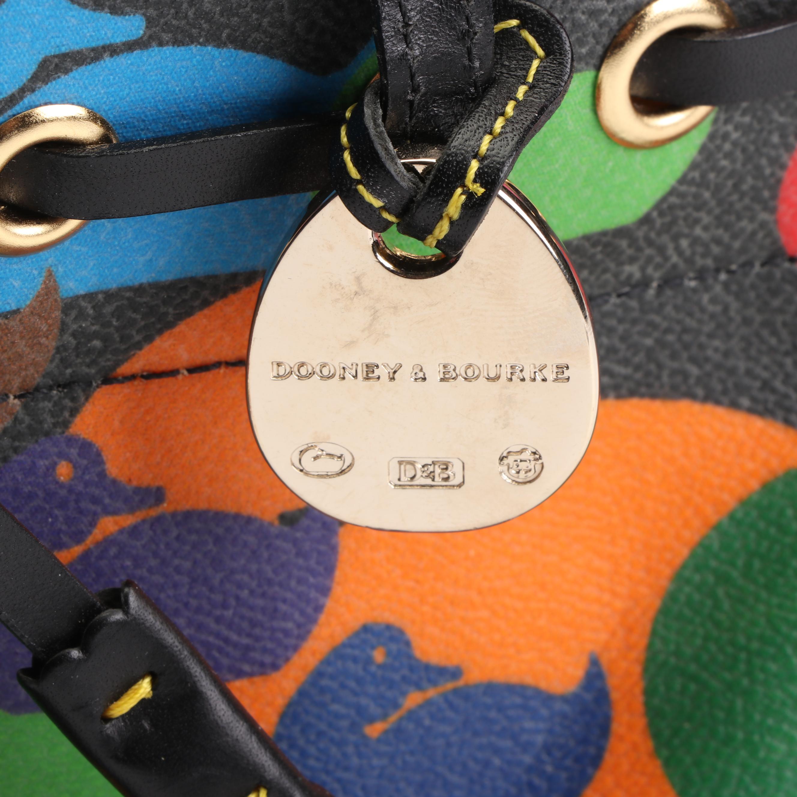 Dooney & Bourke Signature Duck Pattern Coated Canvas and Leather Bag