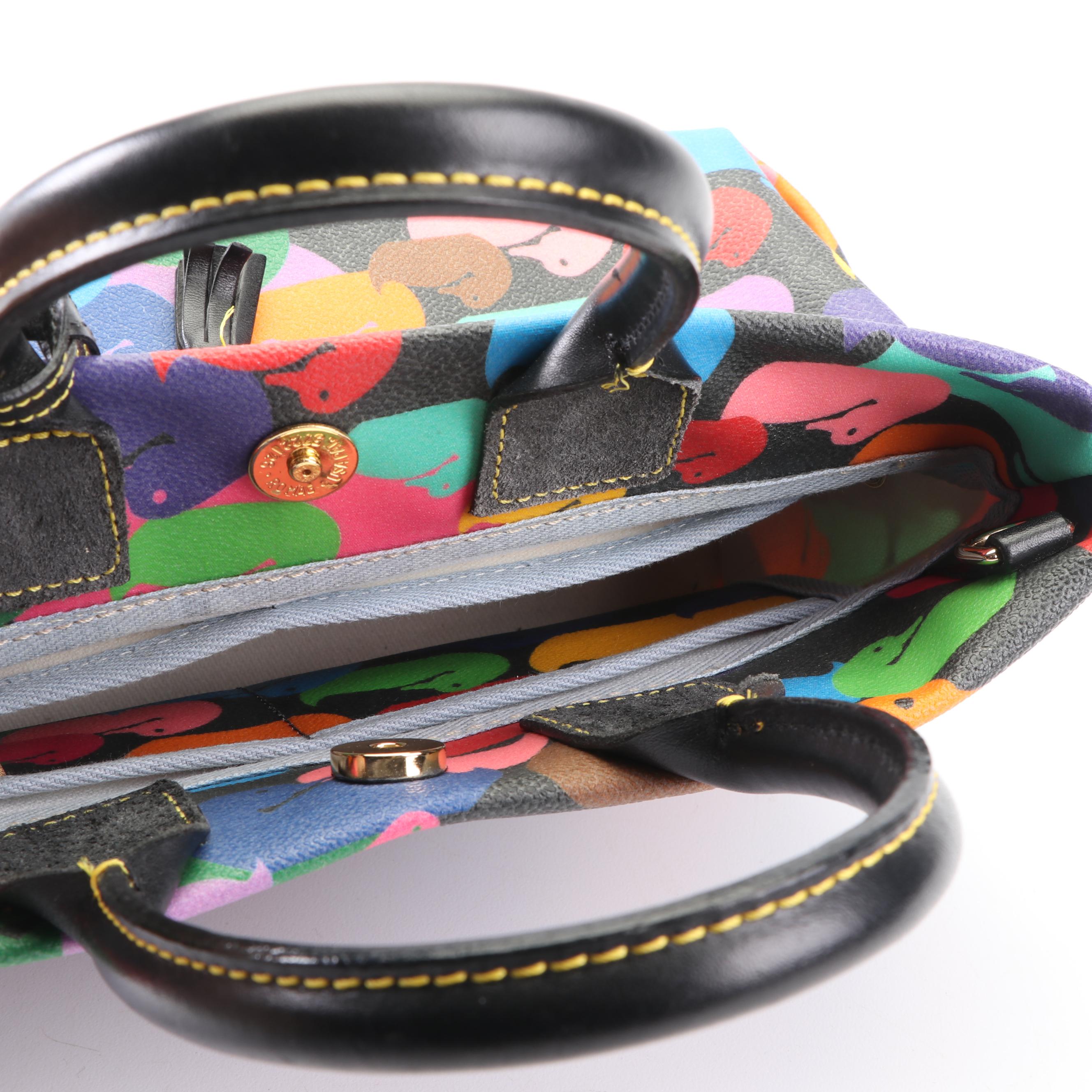 Dooney & Bourke Signature Duck Pattern Coated Canvas and Leather Bag