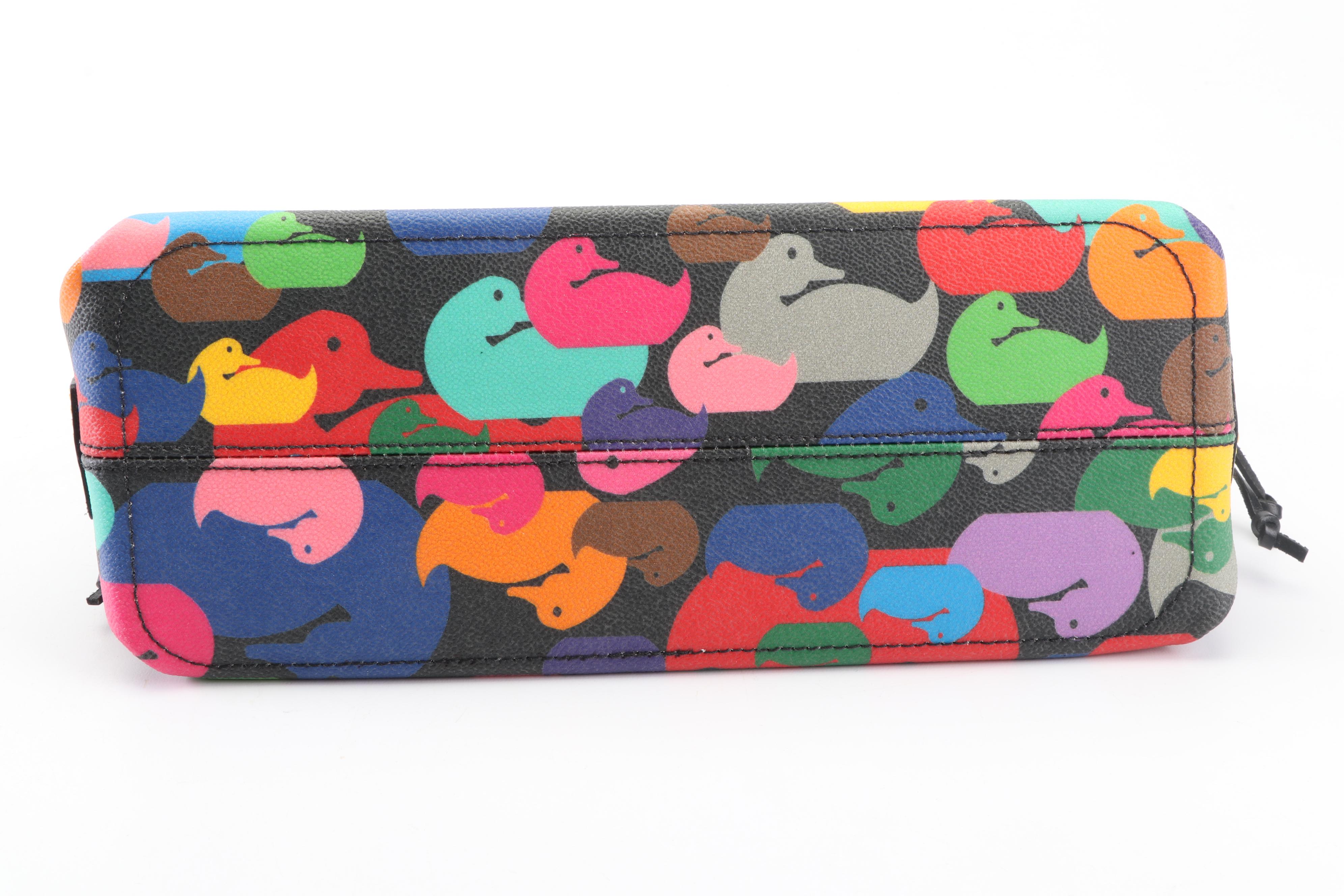 Dooney & Bourke Signature Duck Pattern Coated Canvas and Leather Bag