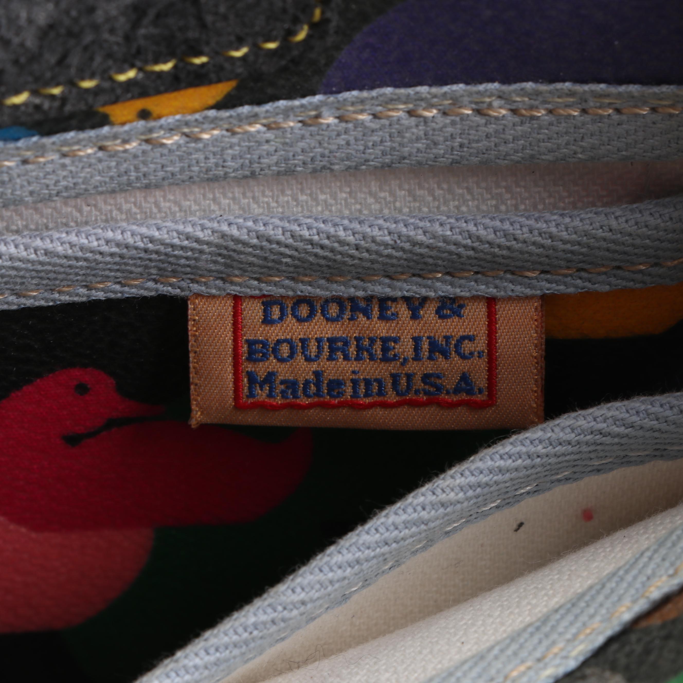 Dooney & Bourke Signature Duck Pattern Coated Canvas and Leather Bag