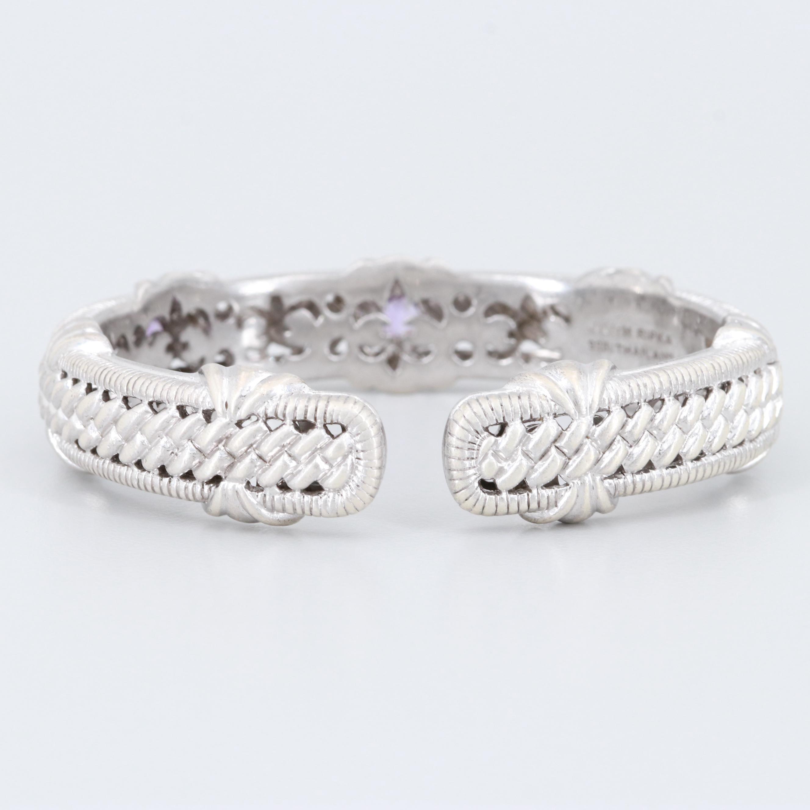 Judith Ripka Sterling Silver Amethyst Cuff Bracelet
