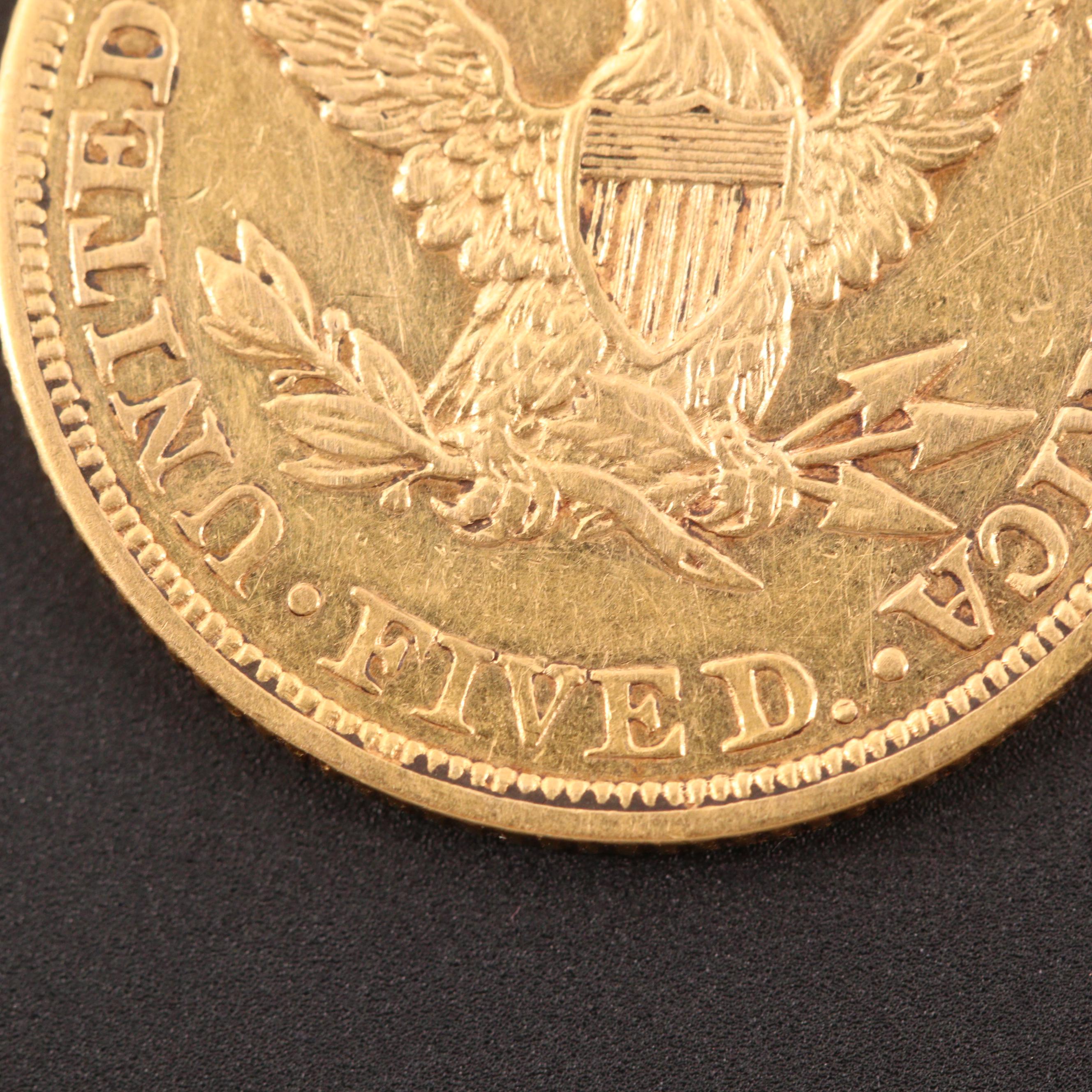 1905 Liberty Head Five Dollar Gold Coin