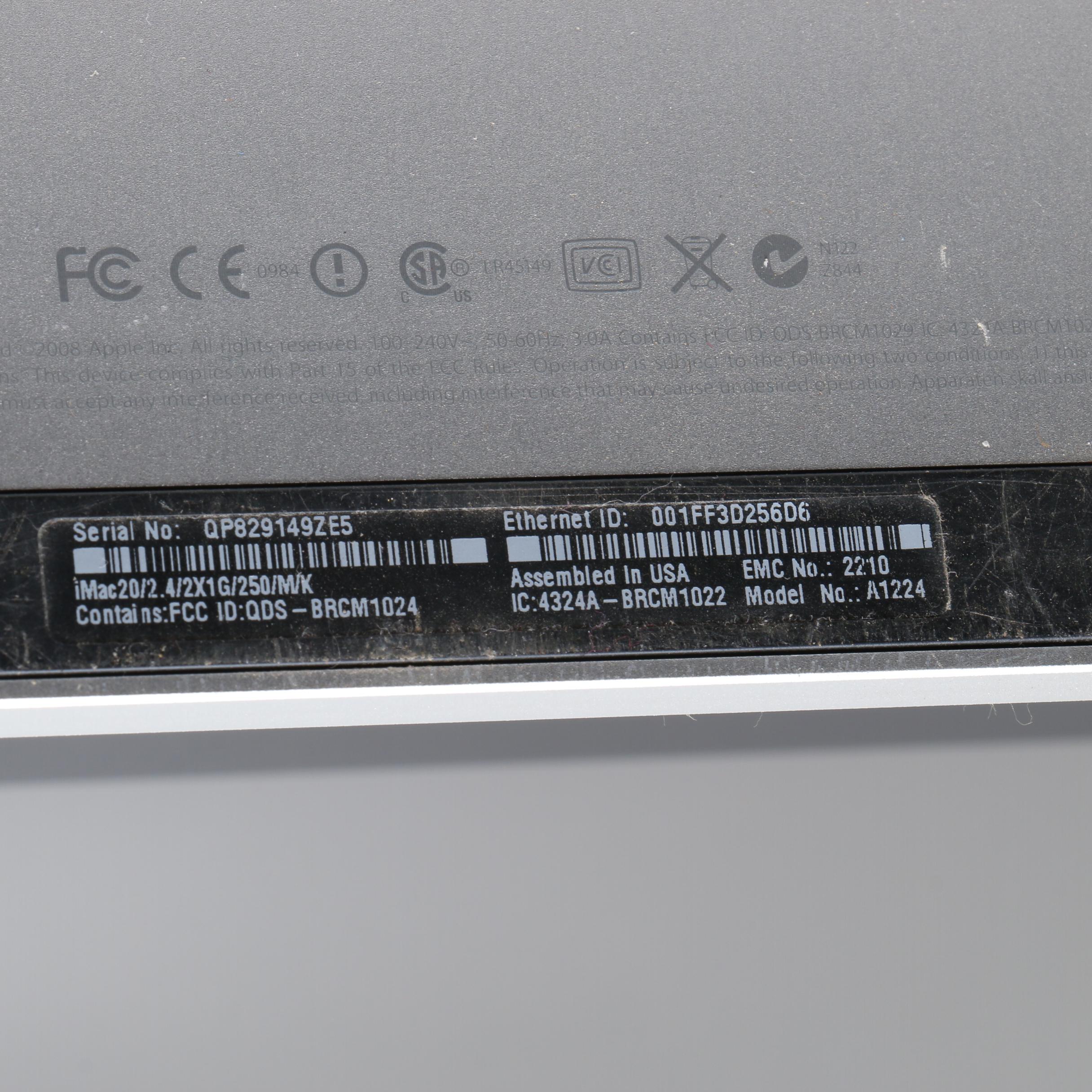 20" iMac Apple Desktop Computer