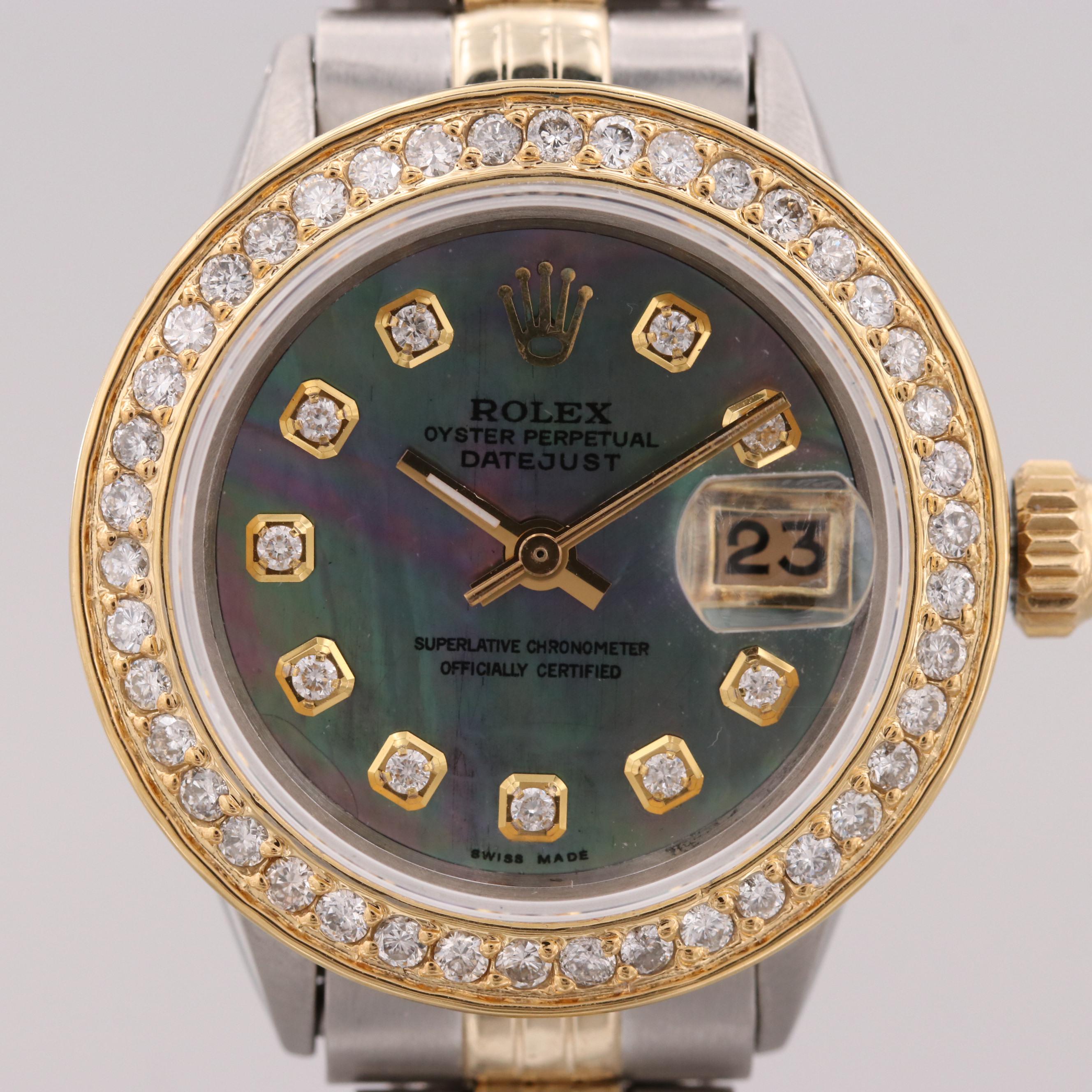 Rolex Datejust Stainless Steel, 14K Yellow Gold and Diamond Watch, 1968