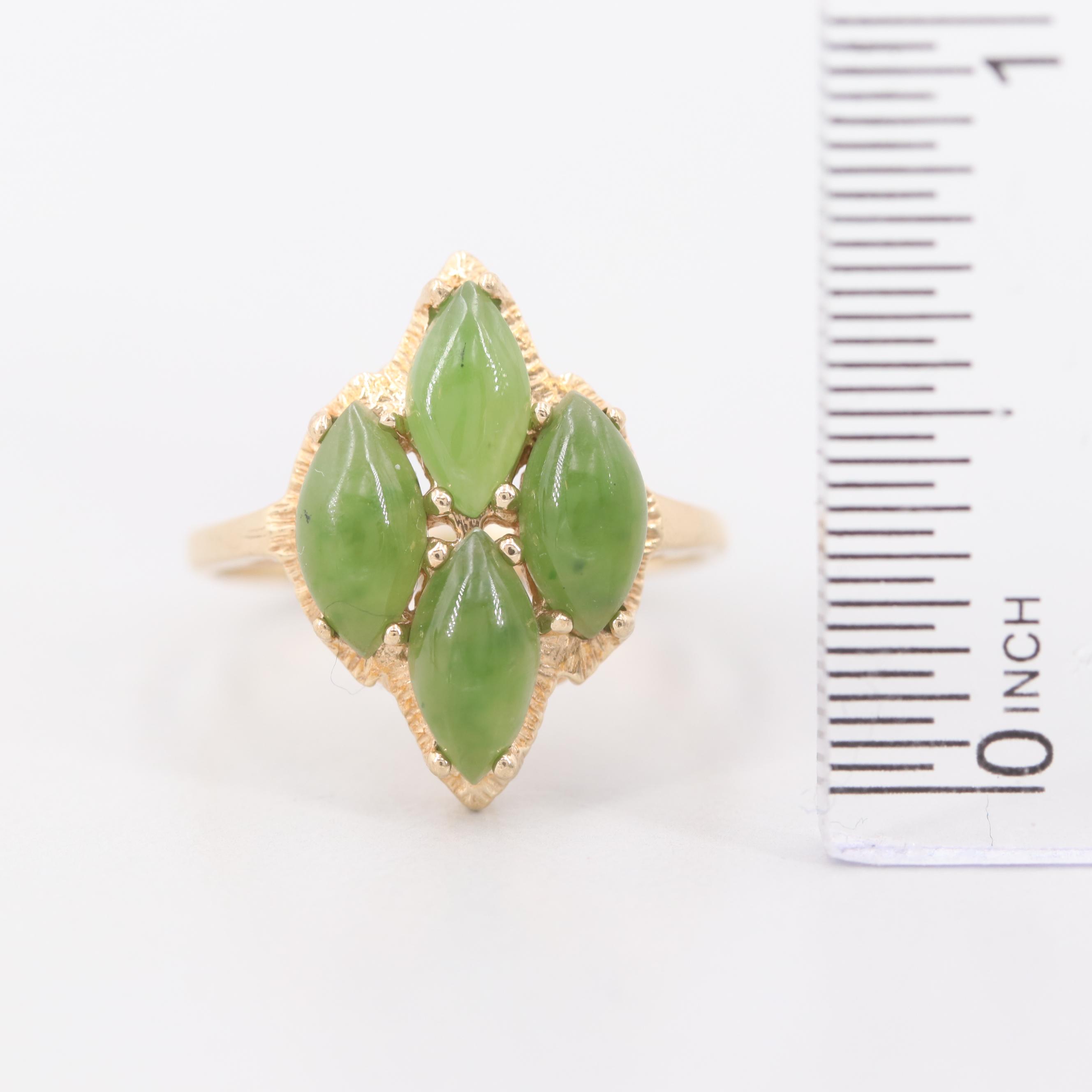 10K Yellow Gold Nephrite Ring