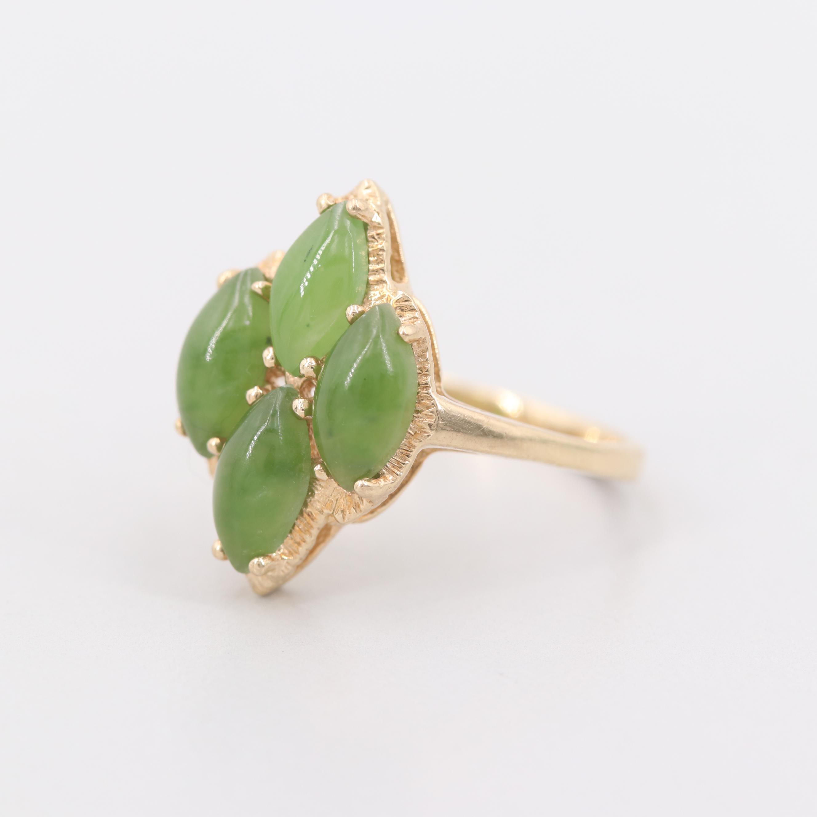 10K Yellow Gold Nephrite Ring