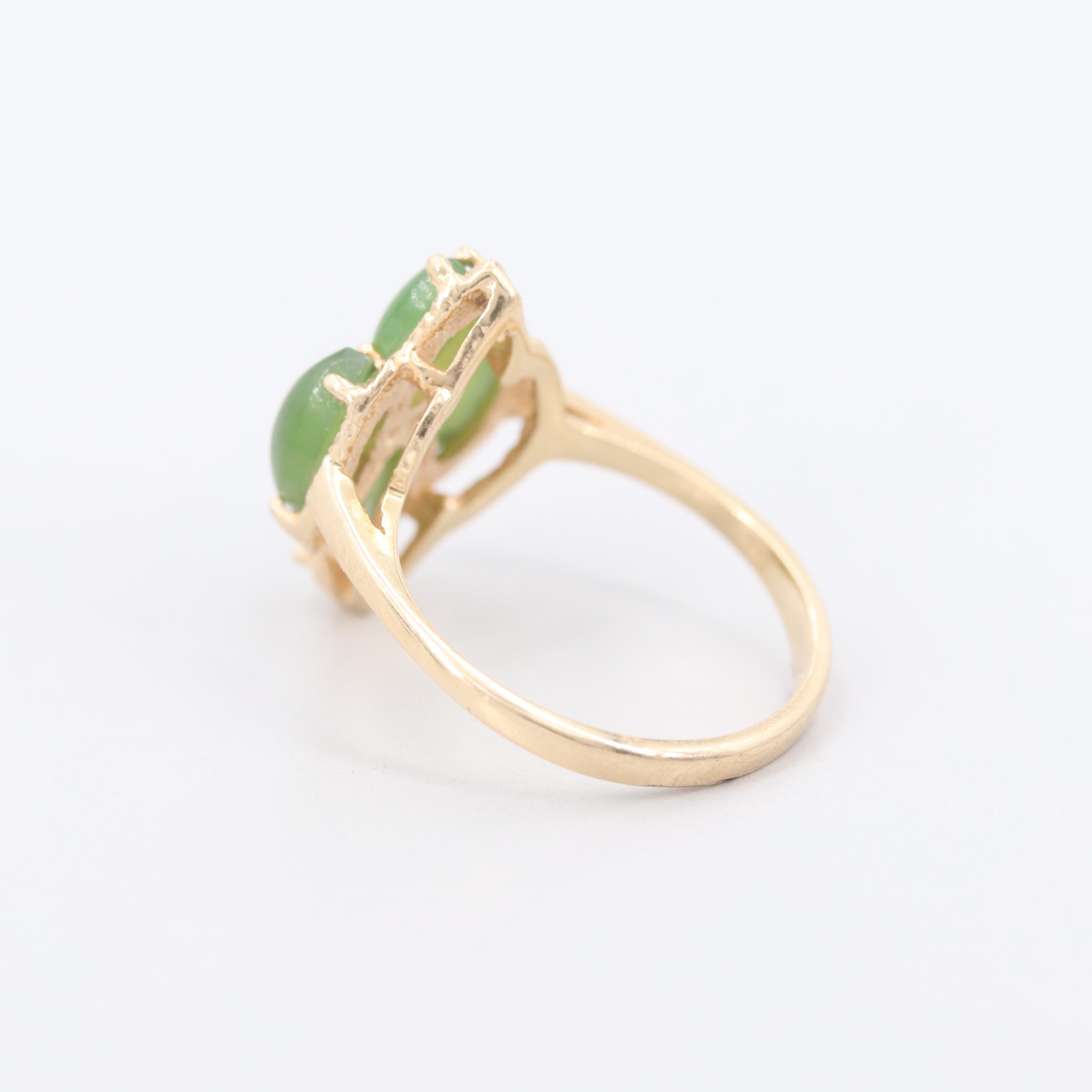 10K Yellow Gold Nephrite Ring