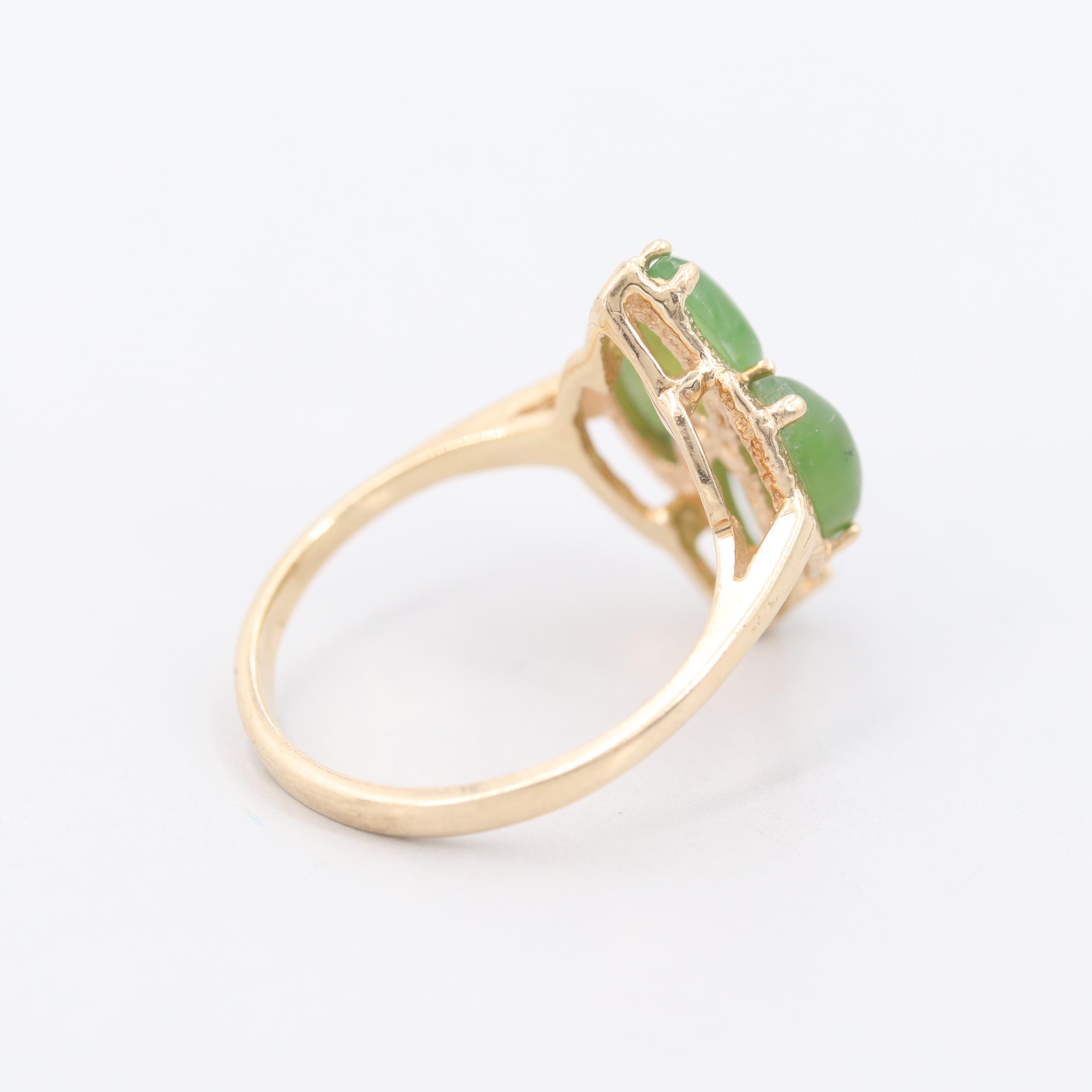 10K Yellow Gold Nephrite Ring