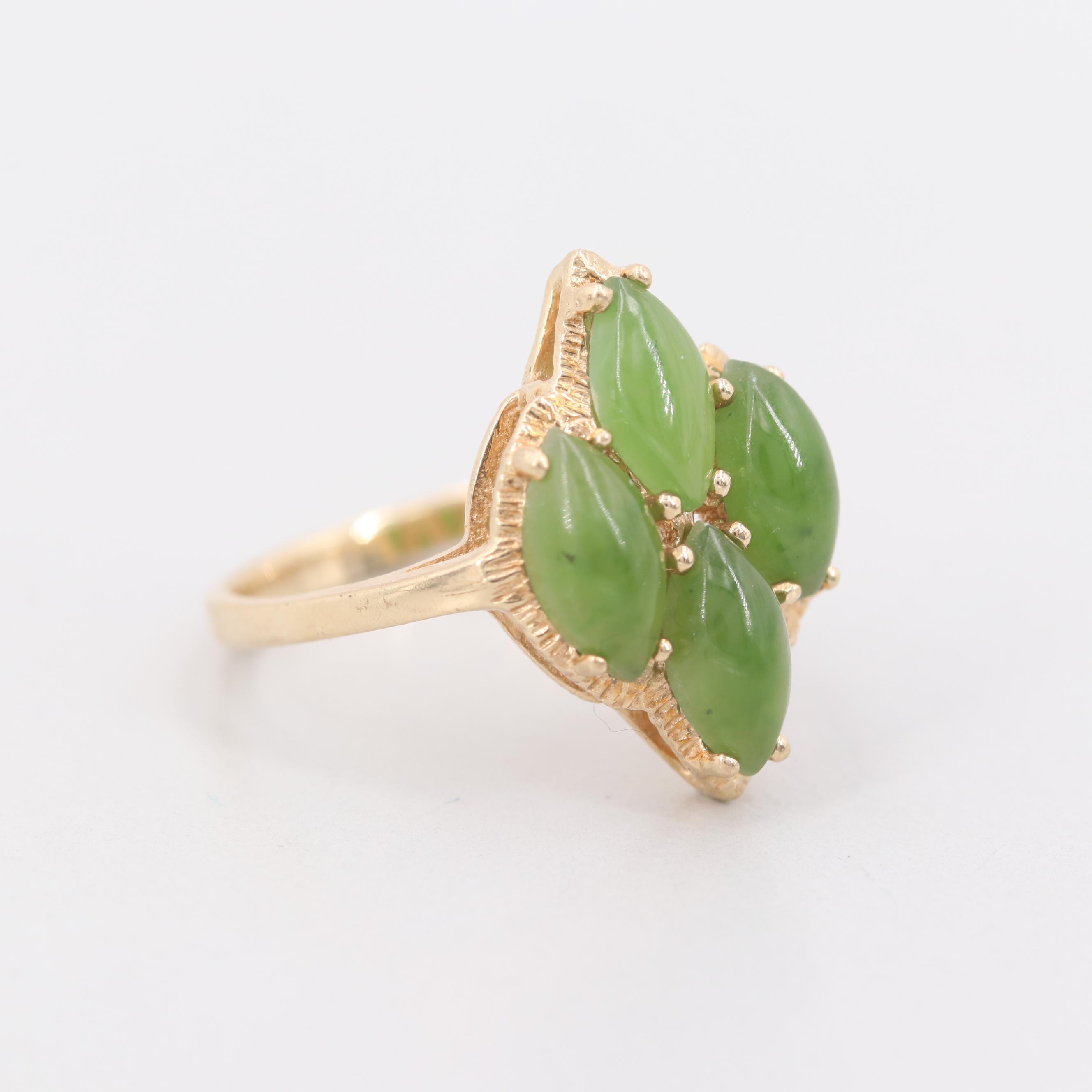10K Yellow Gold Nephrite Ring