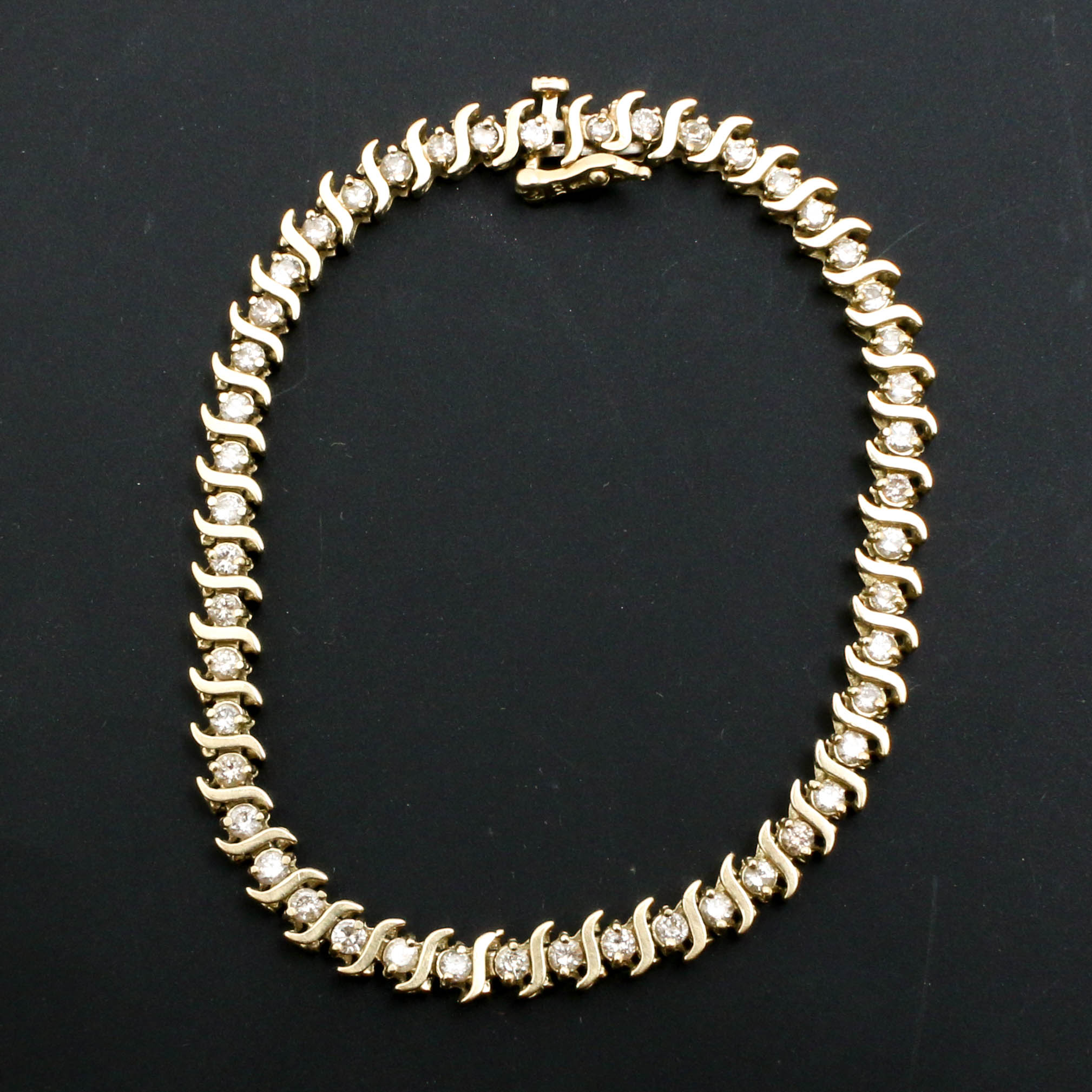 14K Yellow Gold 2.00 CTW Diamond Bracelet