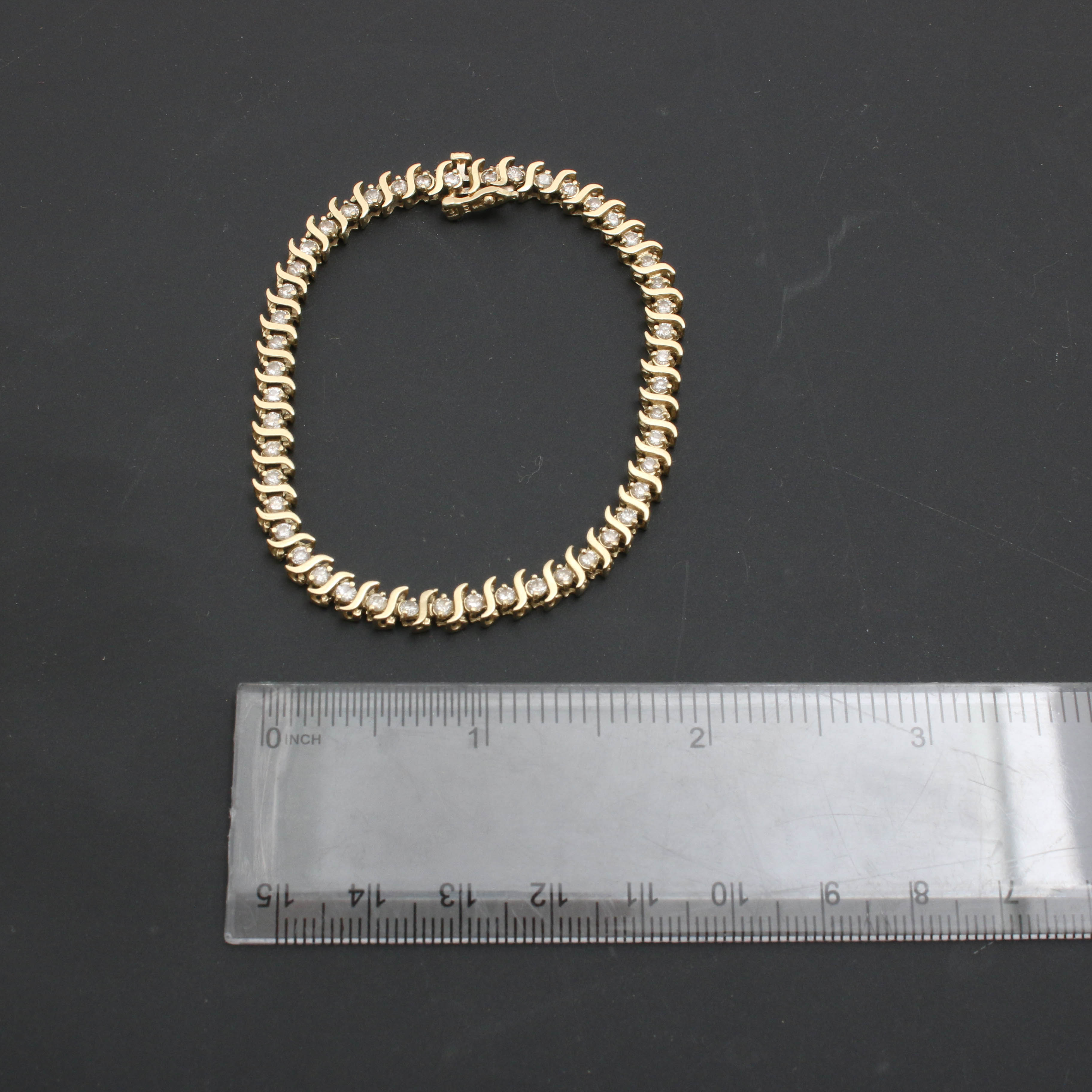 14K Yellow Gold 2.00 CTW Diamond Bracelet