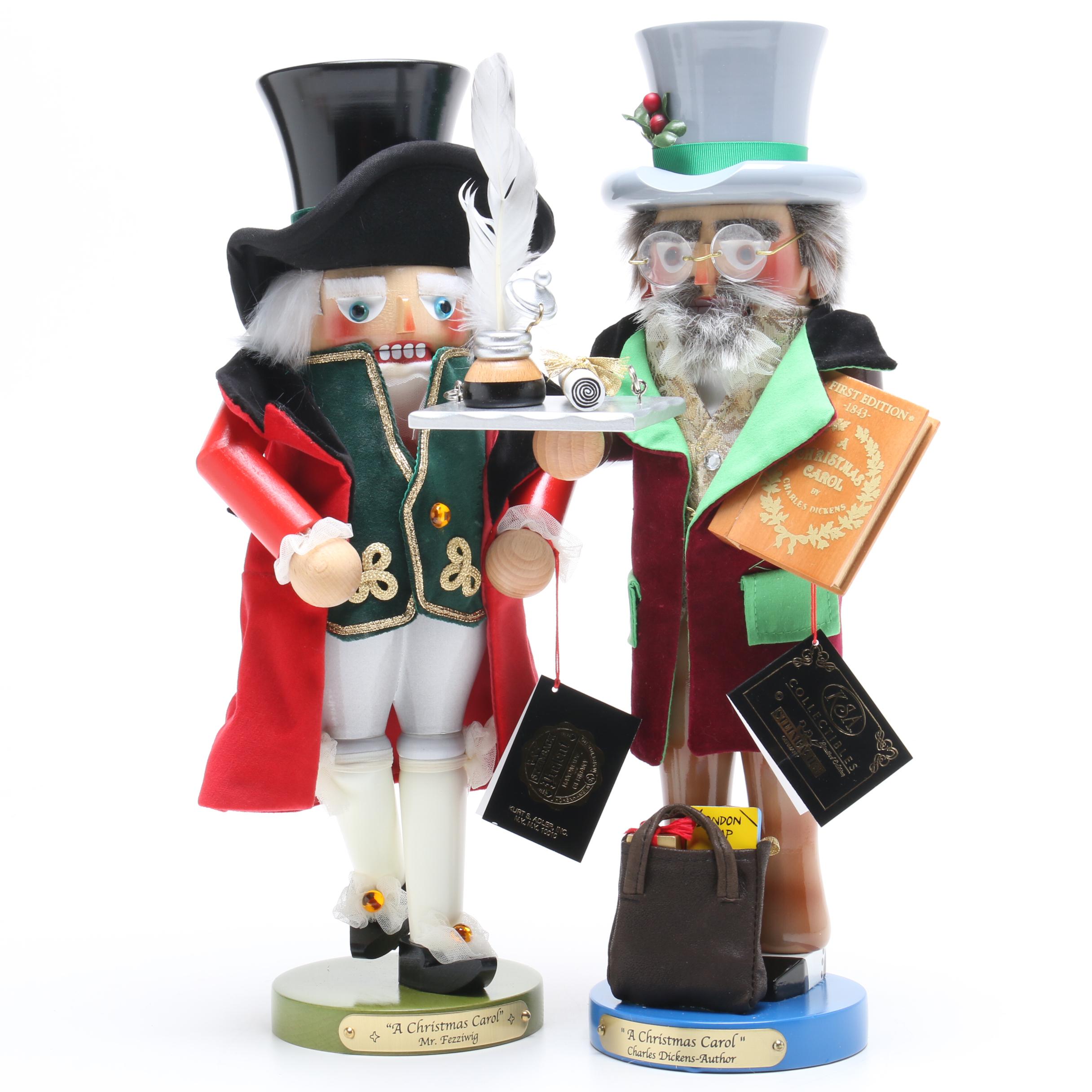Steinbach "A Christmas Carol" Nutcrackers - "Charles Dickens" and "Mr. Fezziwig"