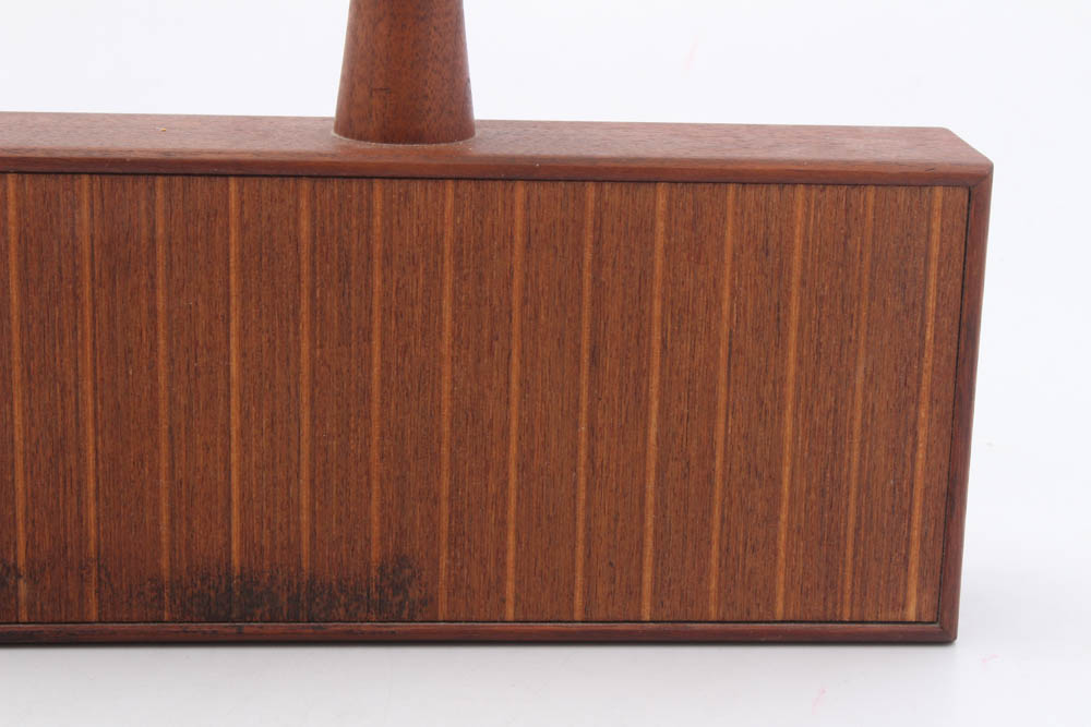 Elongated Teak Table Lamp, Mid-Century