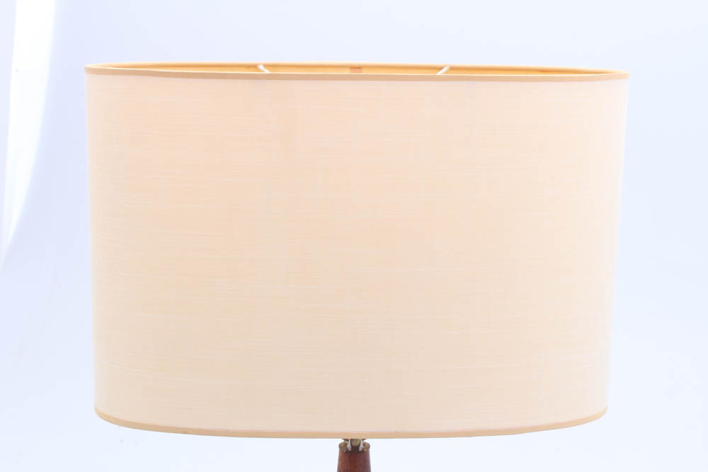 Elongated Teak Table Lamp, Mid-Century