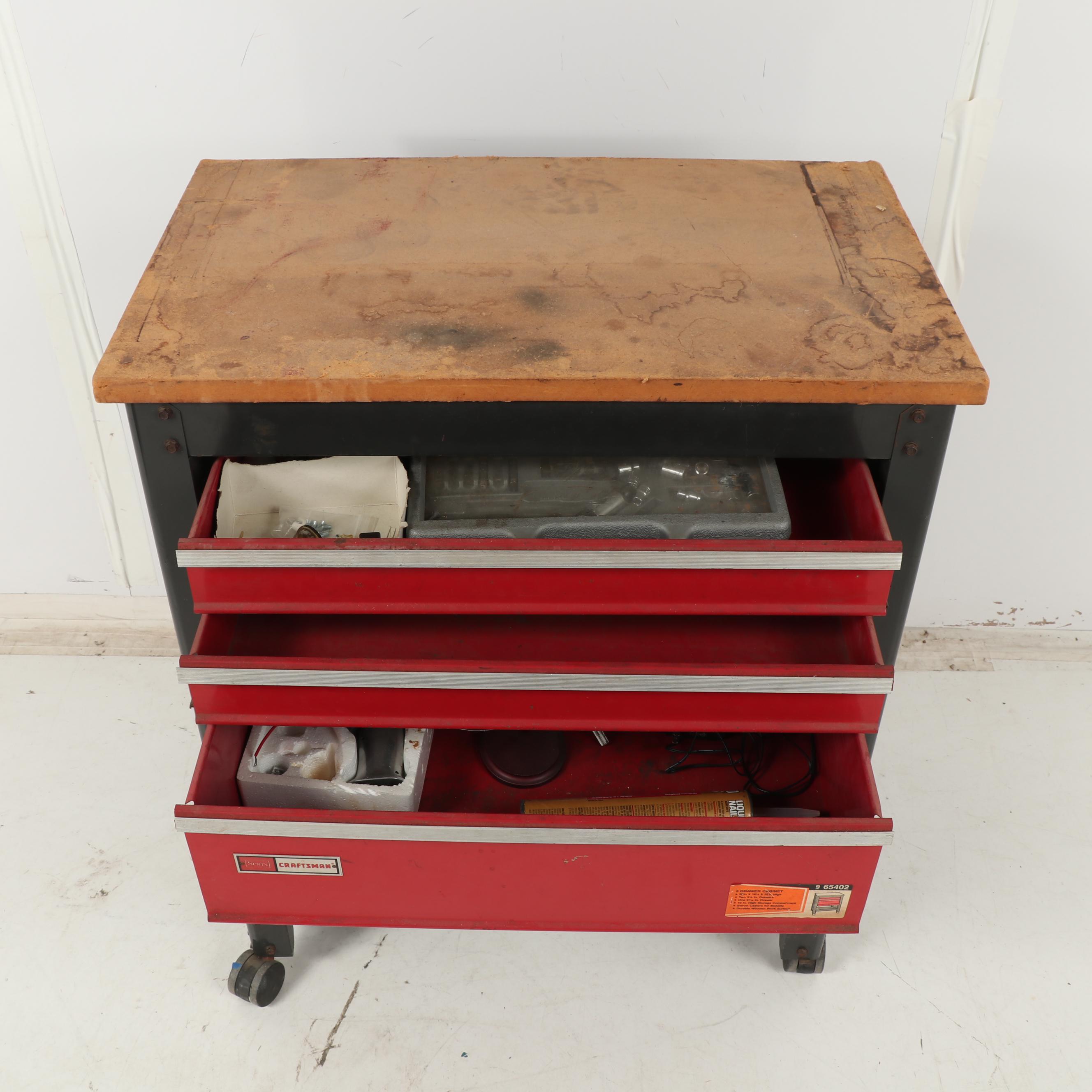 Sears Craftsman Tool Cabinet with Two Tool Boxes
