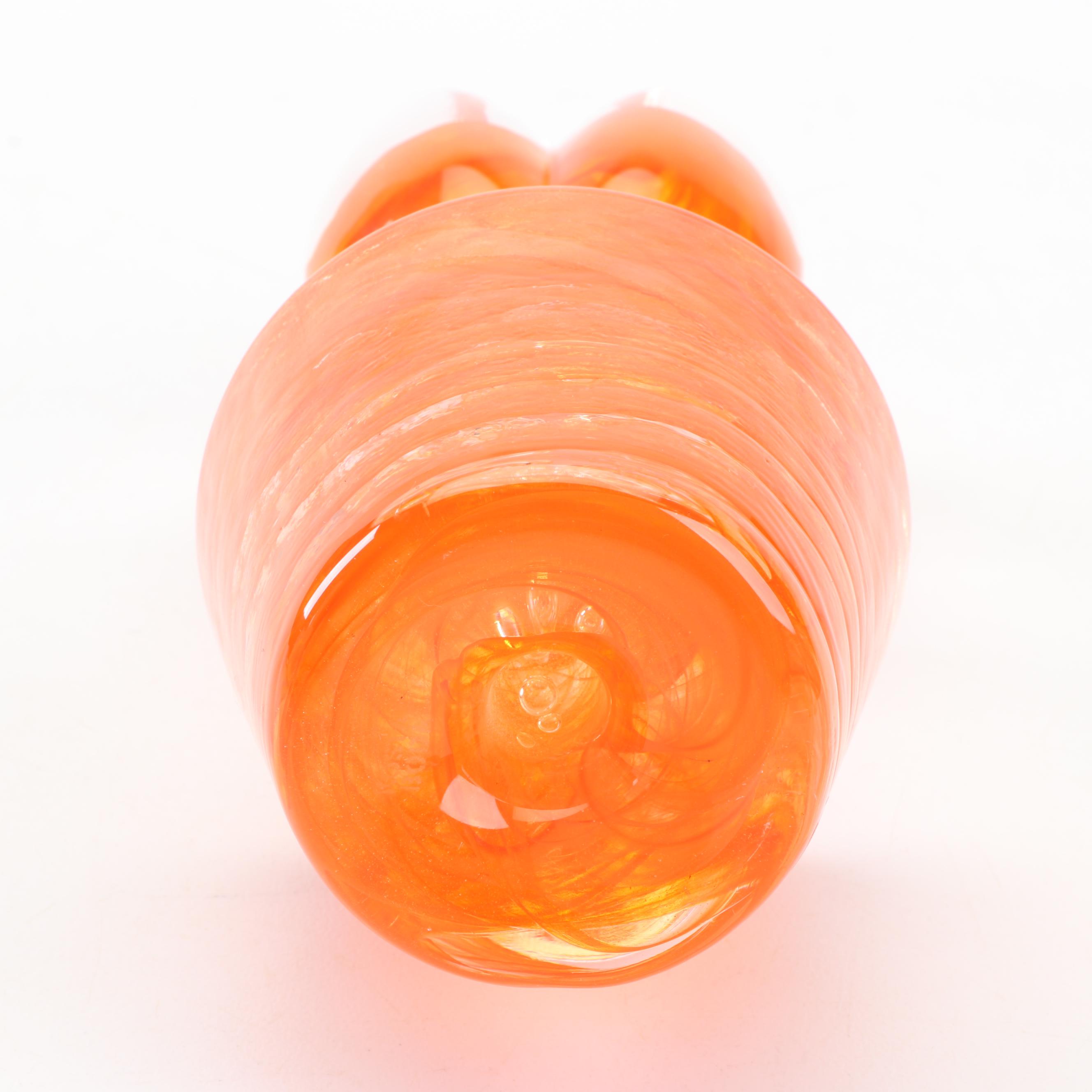 Kosta Boda "Flower Power" Orange Tulip Glass Sculpture