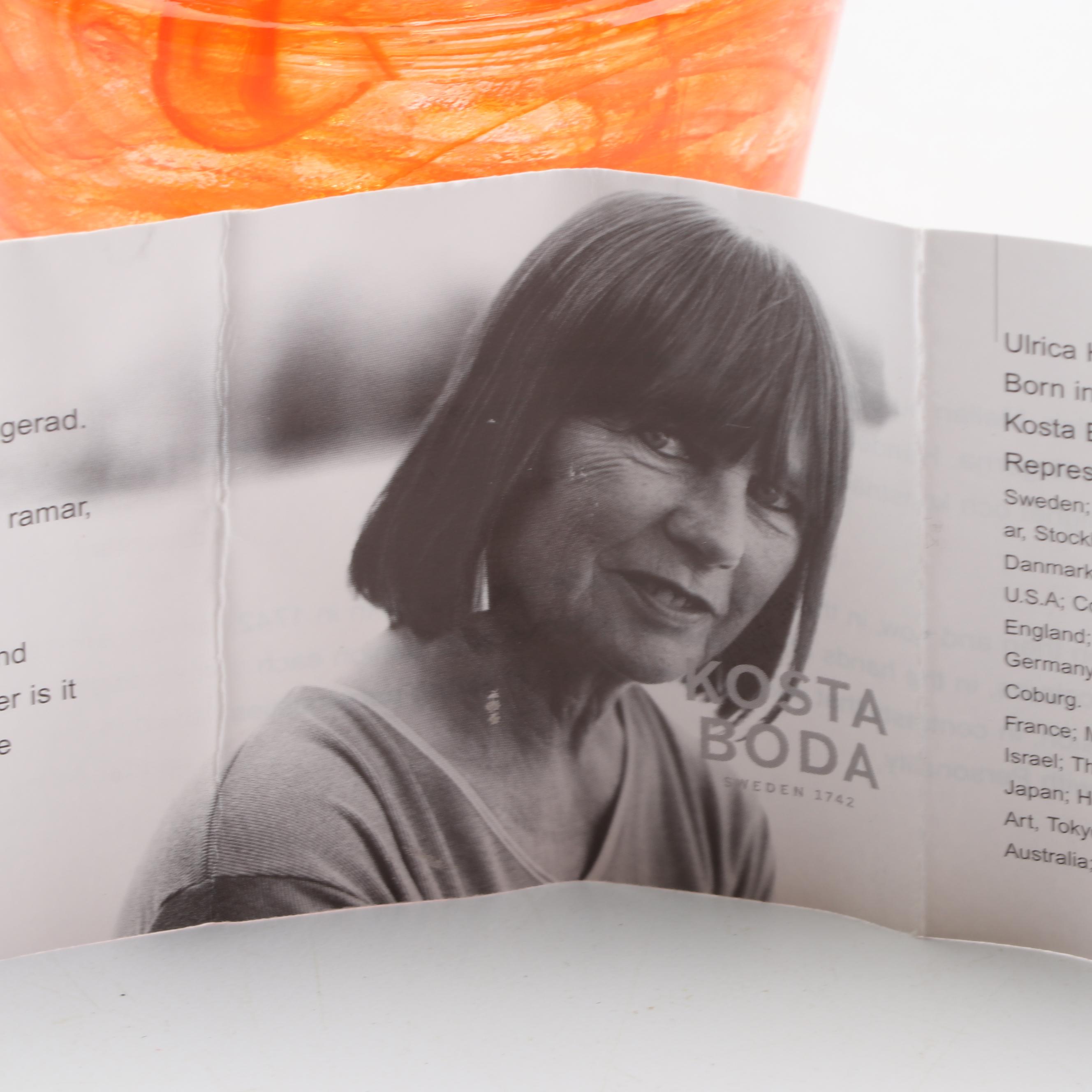 Kosta Boda "Flower Power" Orange Tulip Glass Sculpture