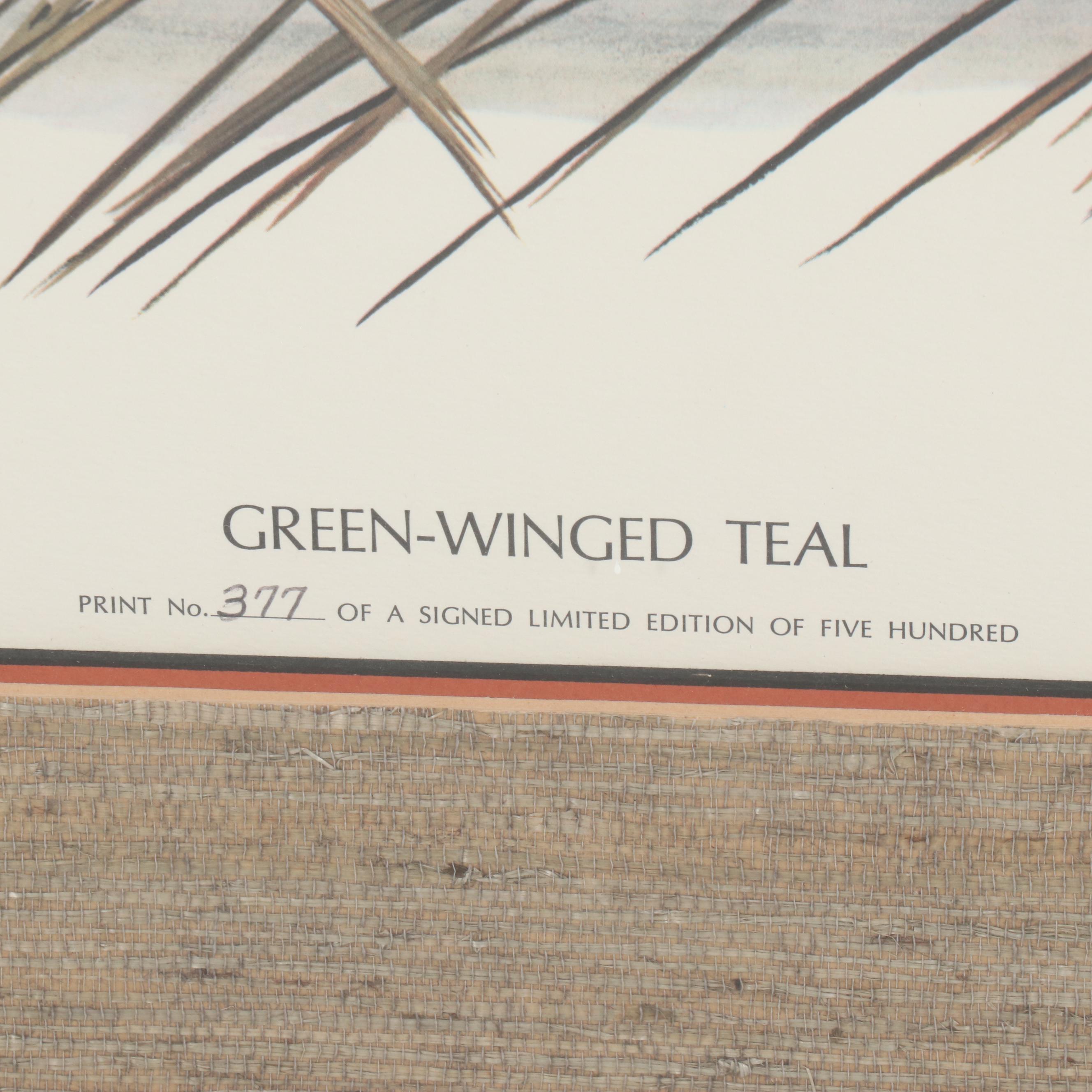 James Leland Lockhart Offset Lithograph "Green-Winged Teal"