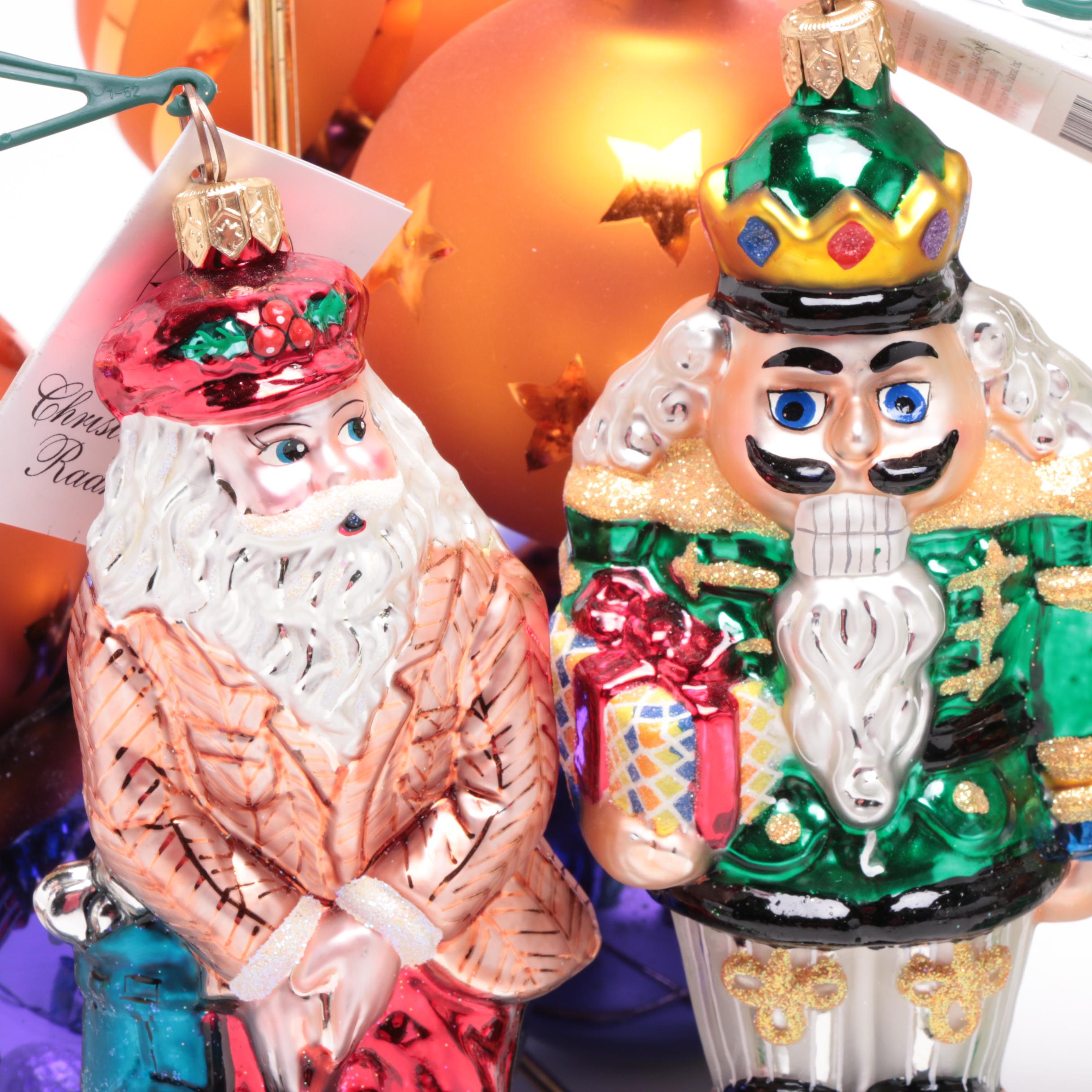 Christopher Radko "Accents Collection" Glass Ornaments with Tree Stand Displays