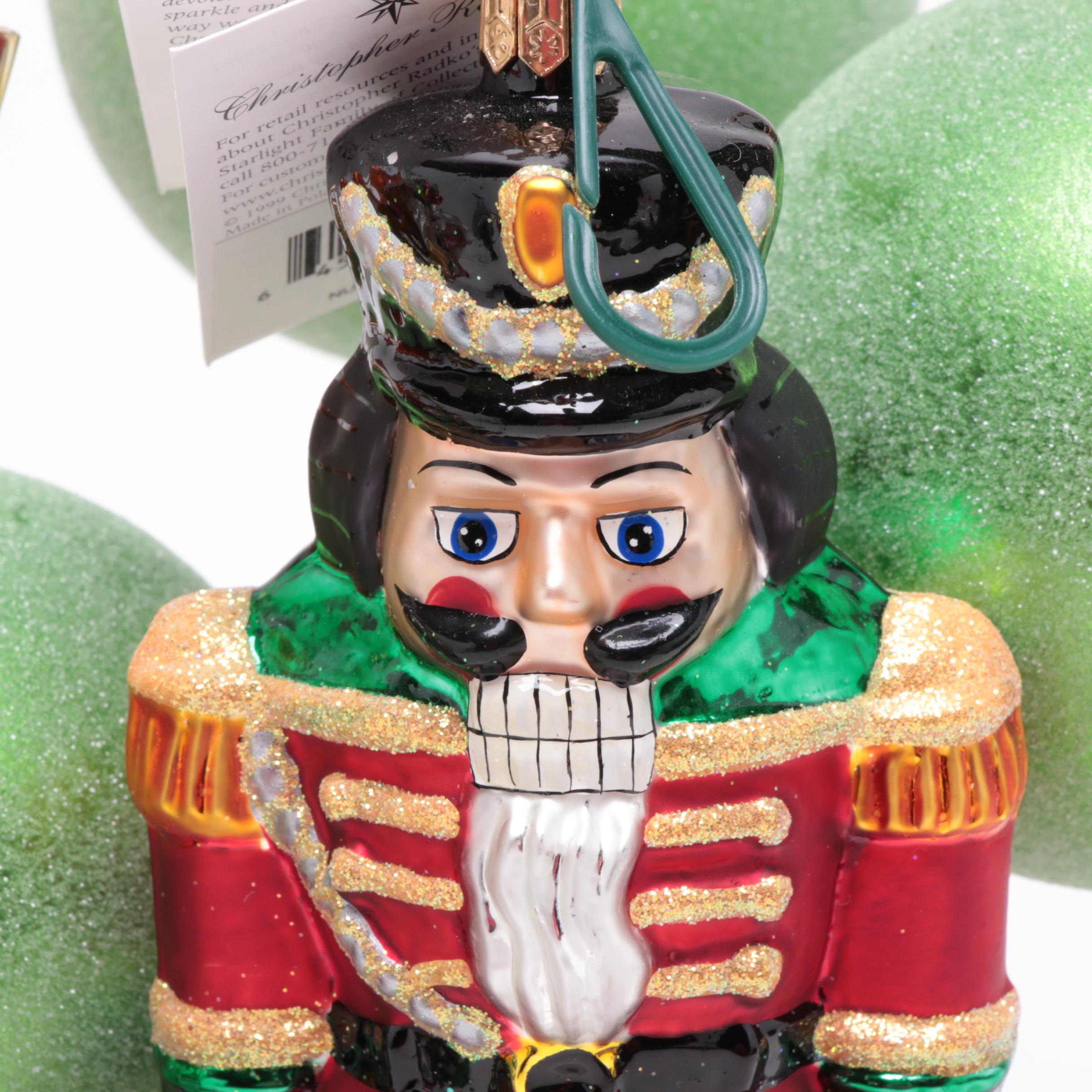 Christopher Radko "Accents Collection" Glass Ornaments with Tree Stand Displays