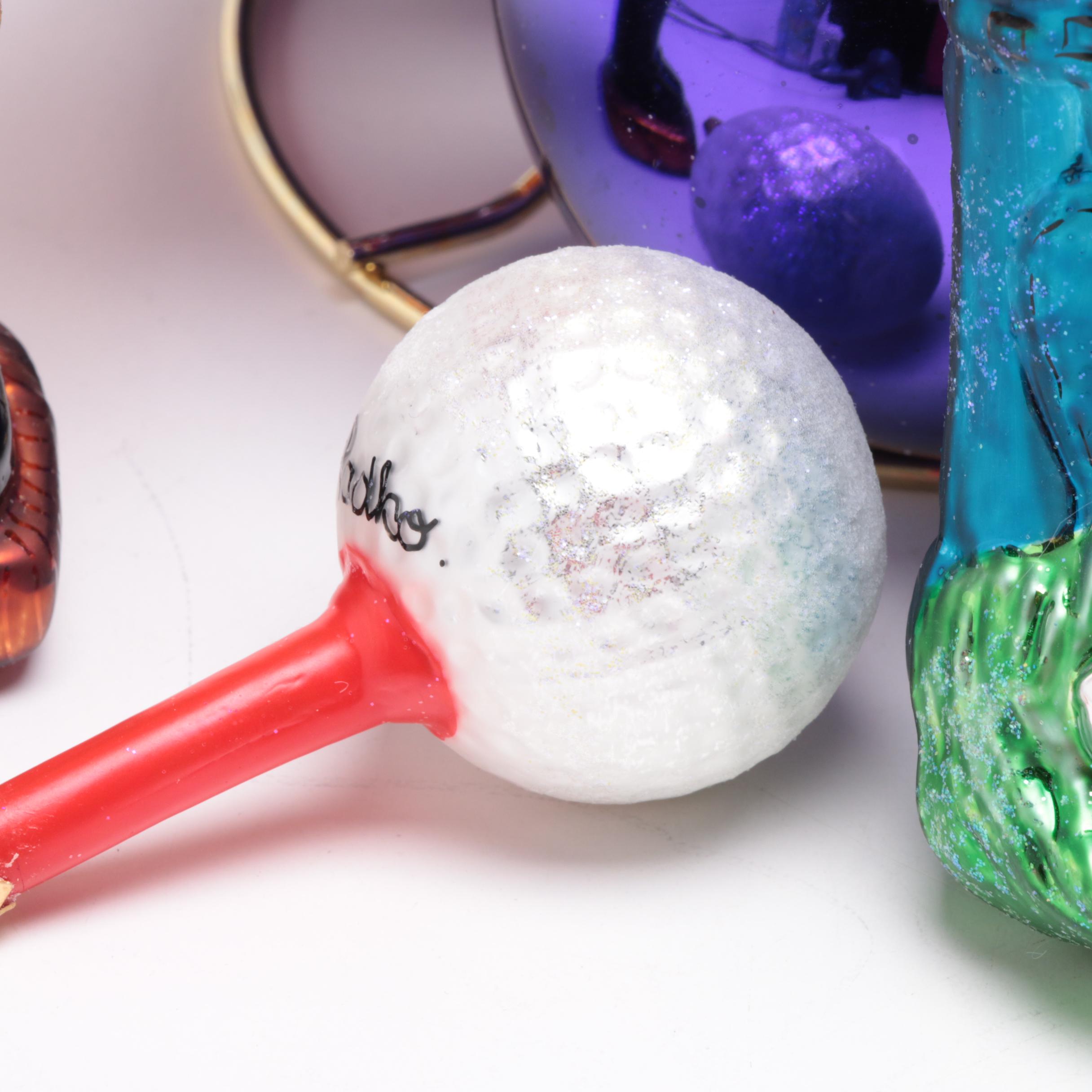 Christopher Radko "Accents Collection" Glass Ornaments with Tree Stand Displays