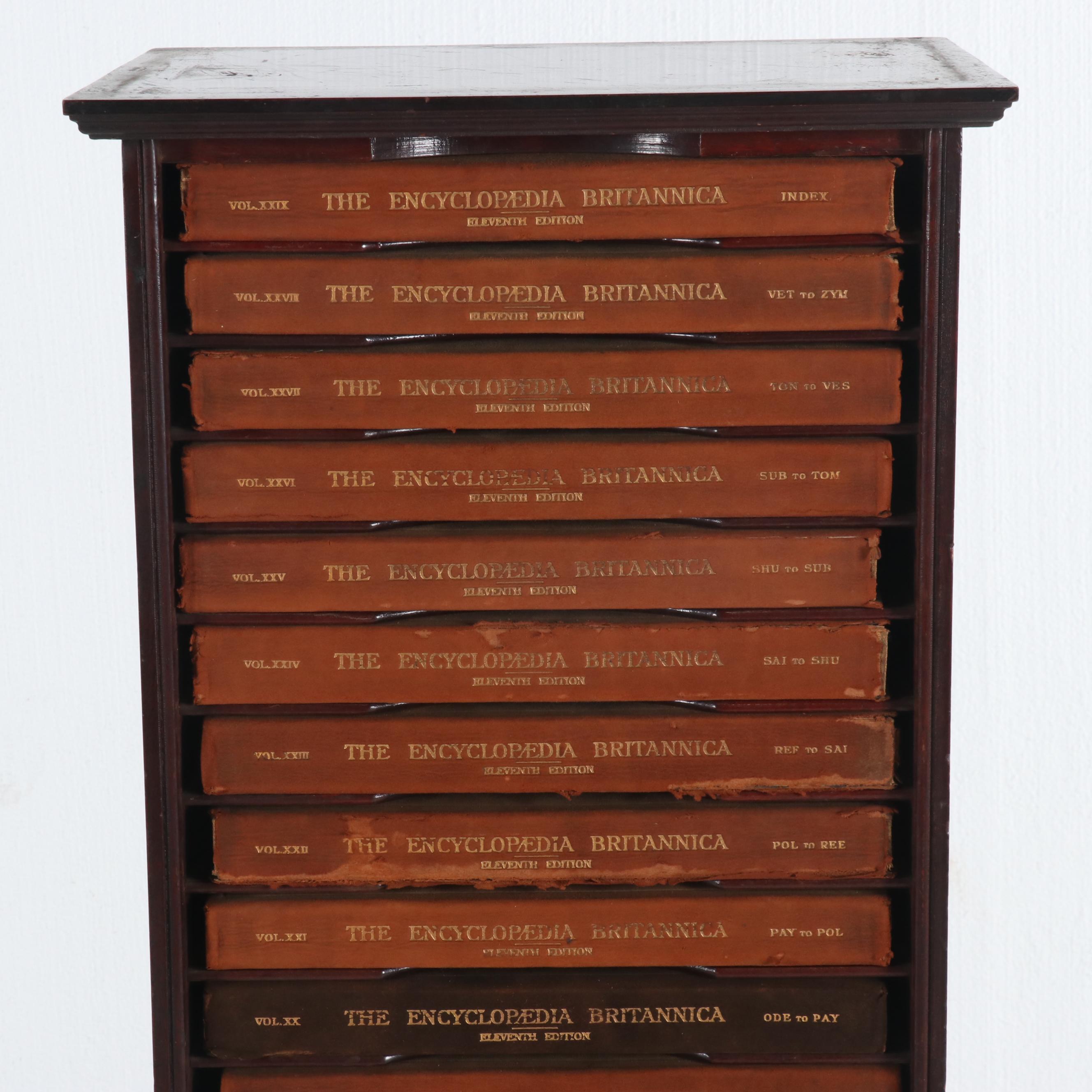 Eleventh Edition "Encyclopaedia Britannica" with Original Bookcase, 1910-1911