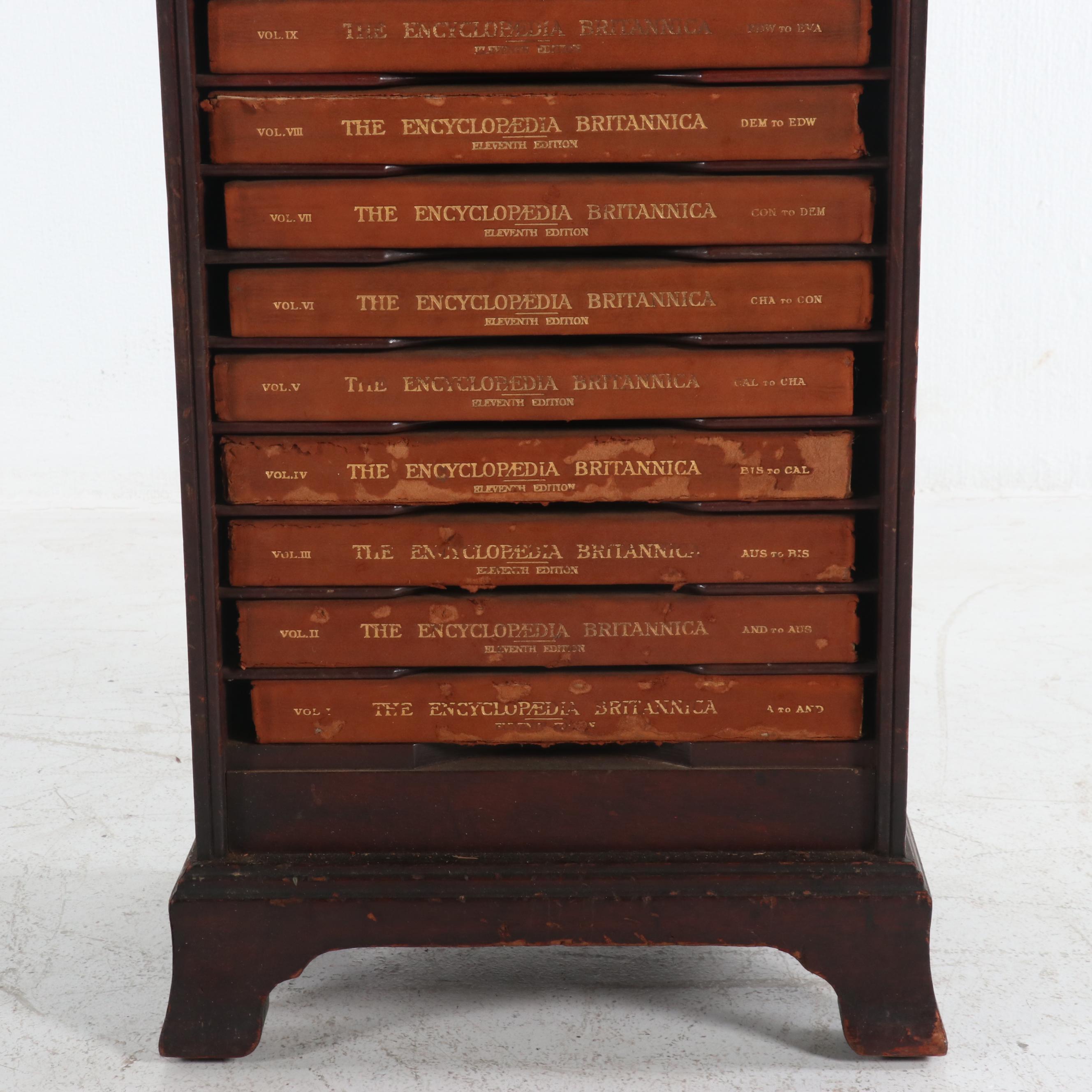 Eleventh Edition "Encyclopaedia Britannica" with Original Bookcase, 1910-1911