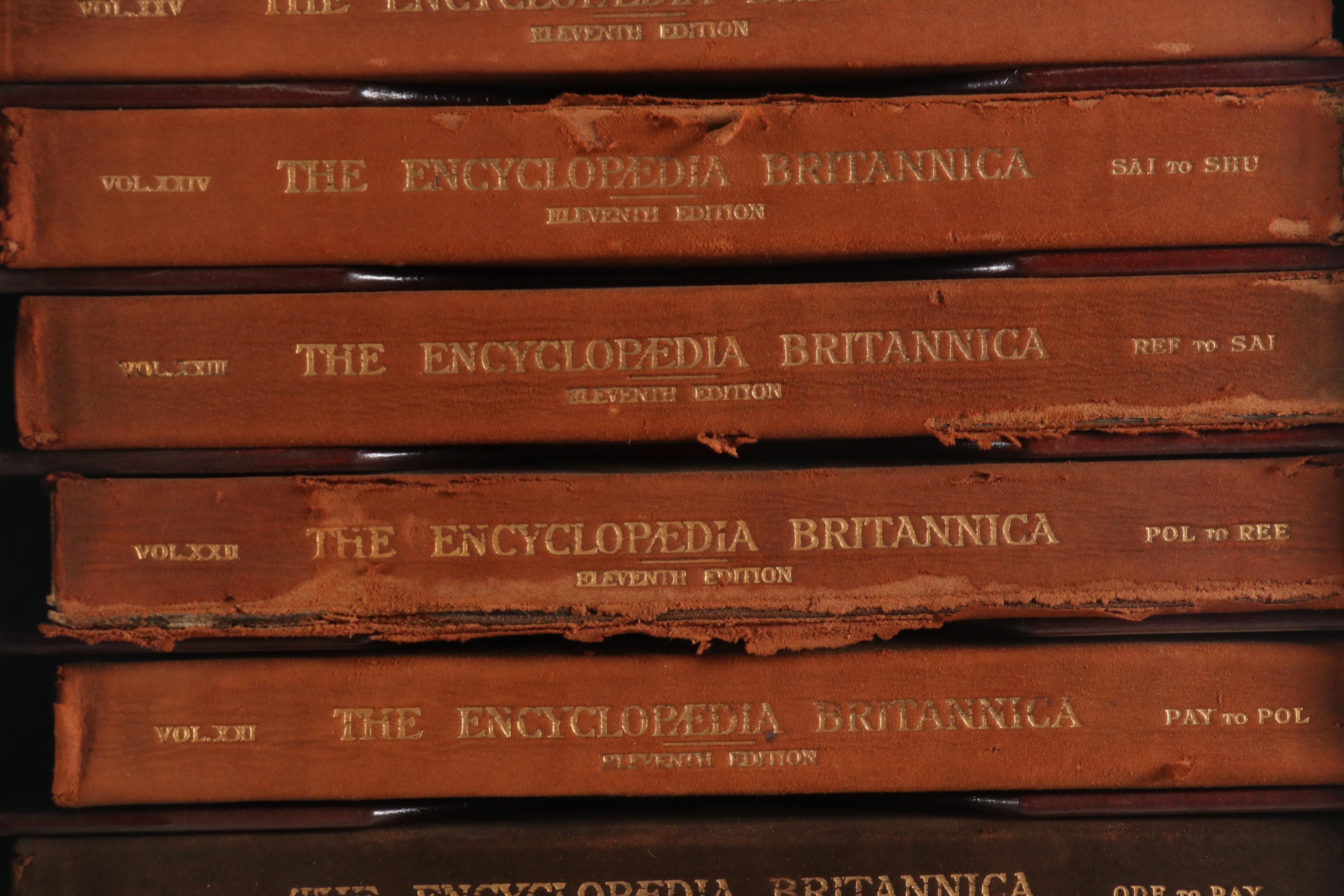 Eleventh Edition "Encyclopaedia Britannica" with Original Bookcase, 1910-1911