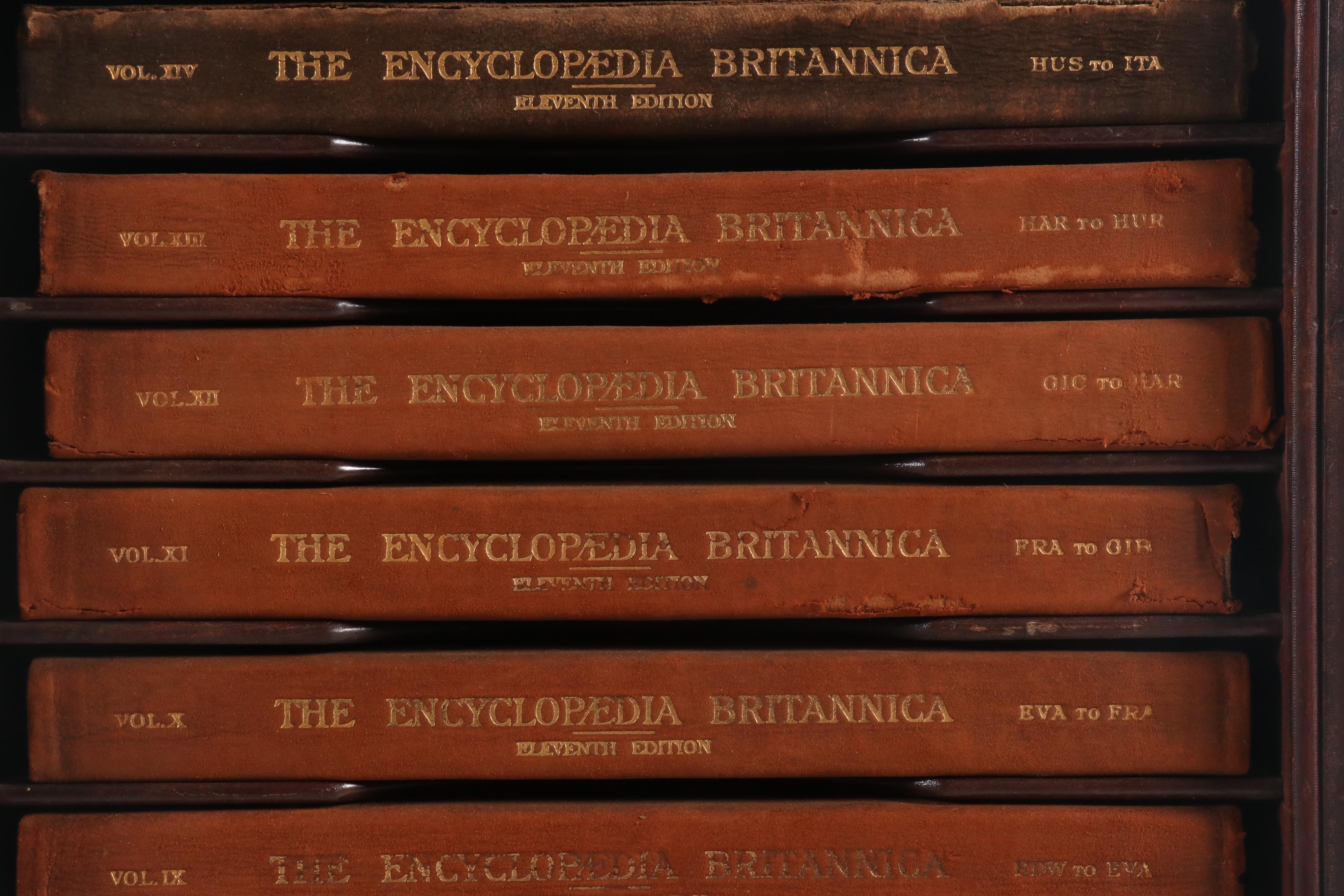 Eleventh Edition "Encyclopaedia Britannica" with Original Bookcase, 1910-1911