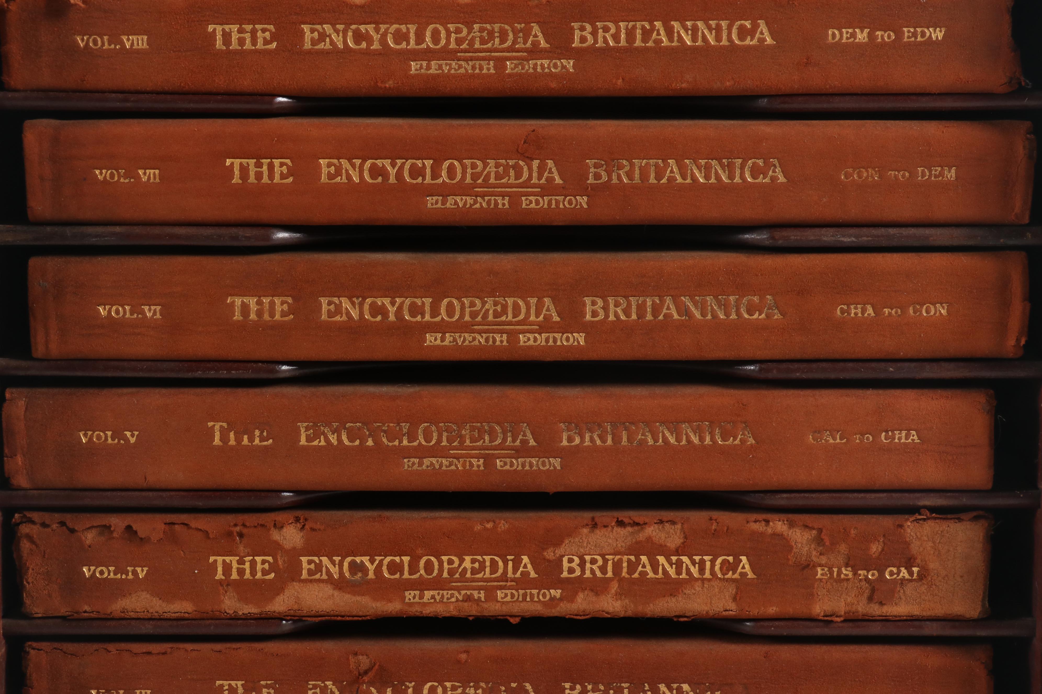 Eleventh Edition "Encyclopaedia Britannica" with Original Bookcase, 1910-1911