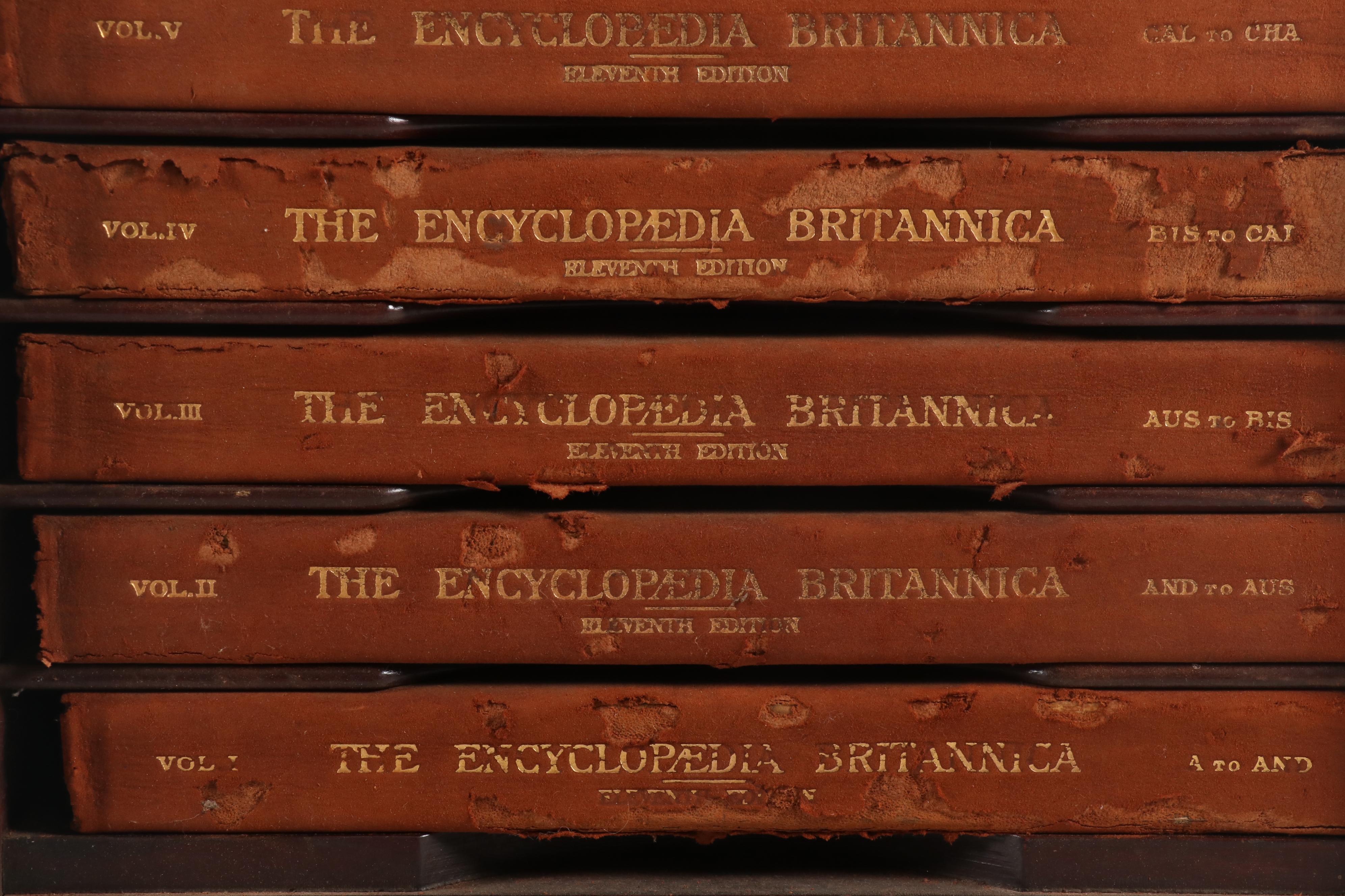 Eleventh Edition "Encyclopaedia Britannica" with Original Bookcase, 1910-1911