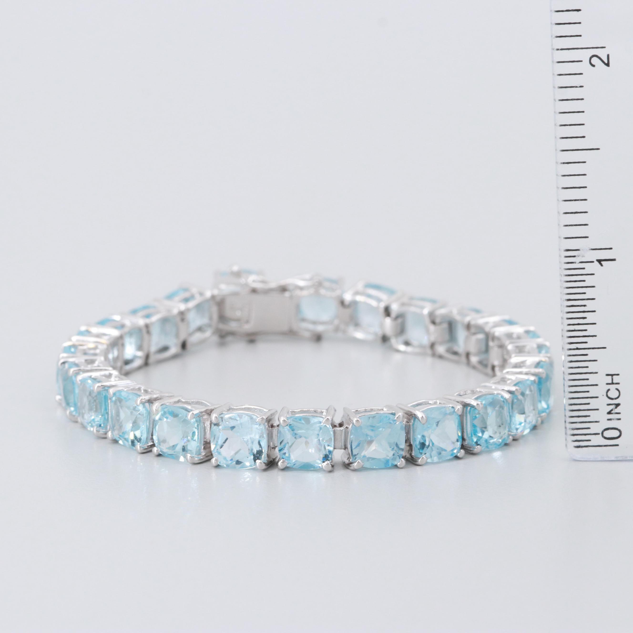 Sterling Silver Blue Topaz Bracelet