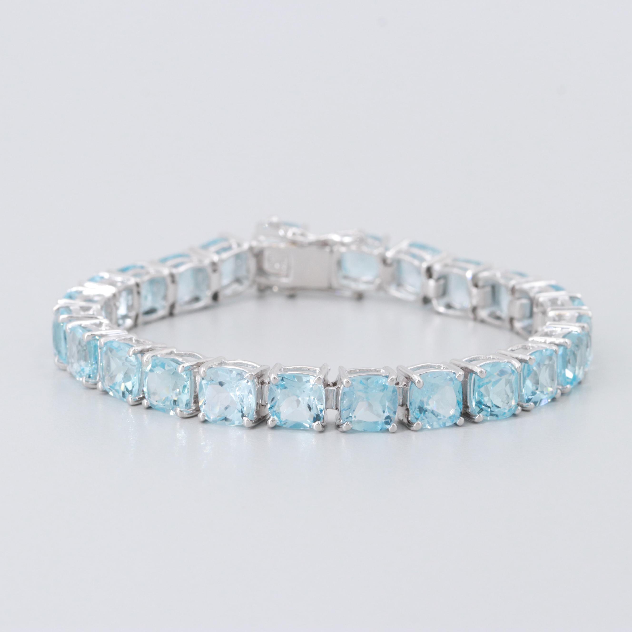 Sterling Silver Blue Topaz Bracelet