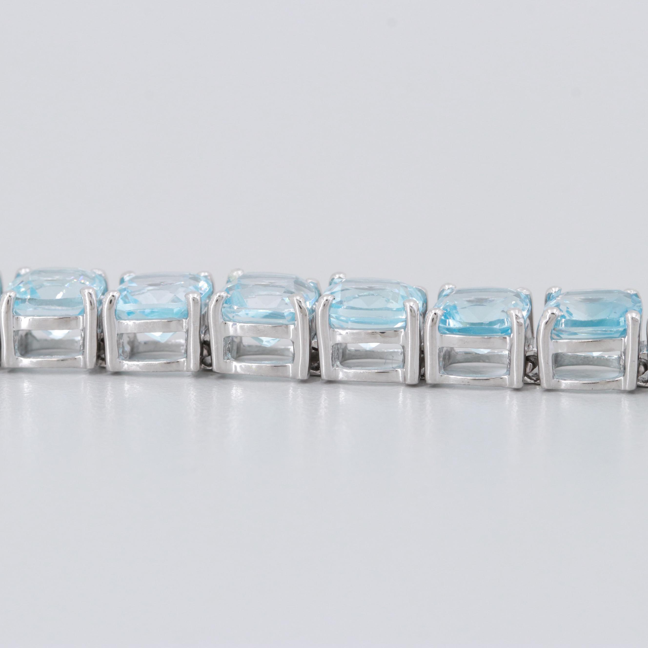 Sterling Silver Blue Topaz Bracelet
