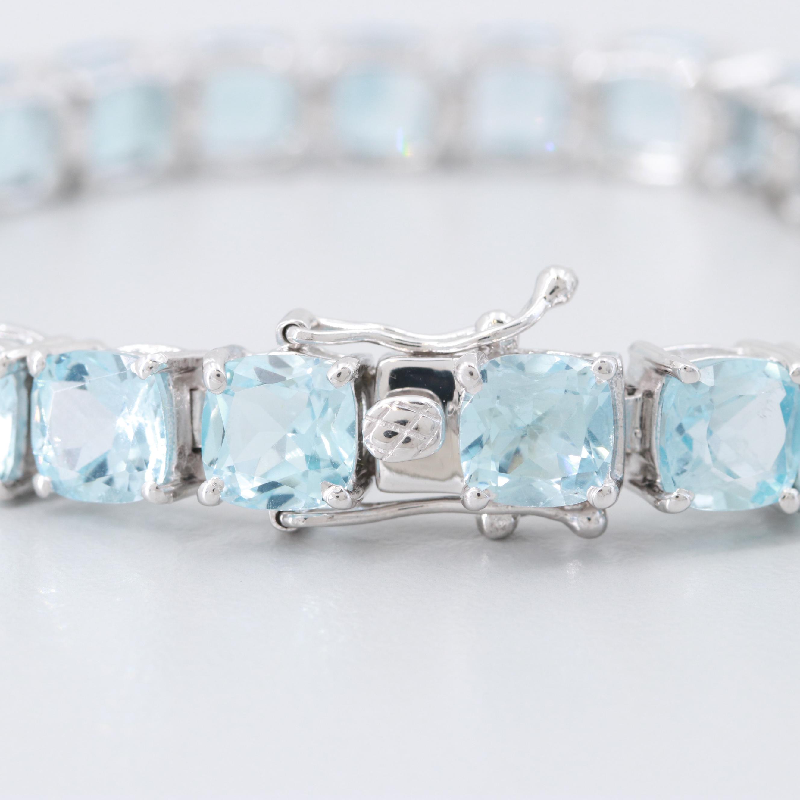 Sterling Silver Blue Topaz Bracelet