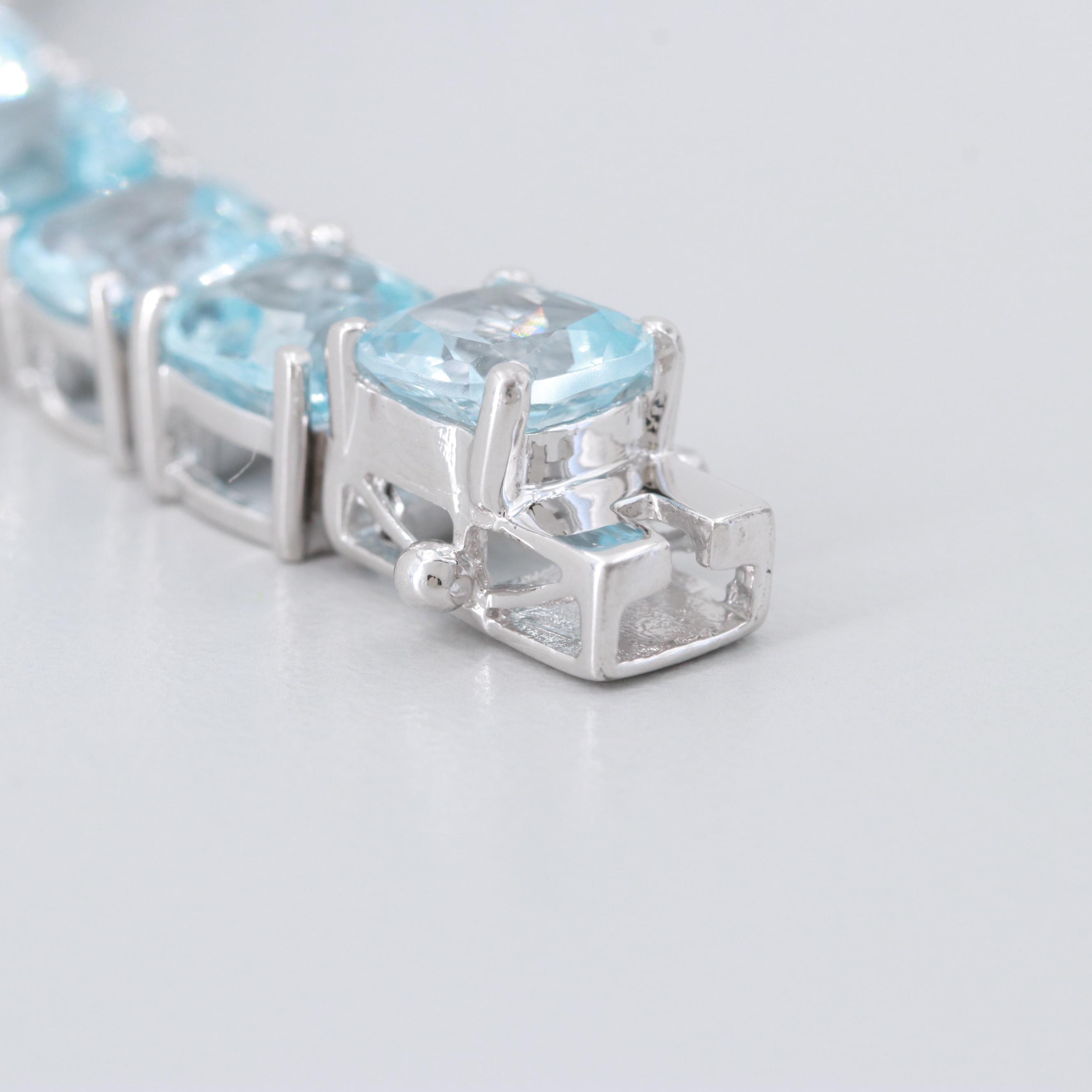 Sterling Silver Blue Topaz Bracelet