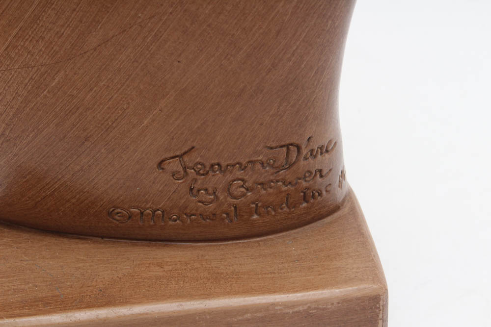 Marwal Ind. Inc. Chalkware Sculpture after Marie Brower "Jeanne d'Arc"