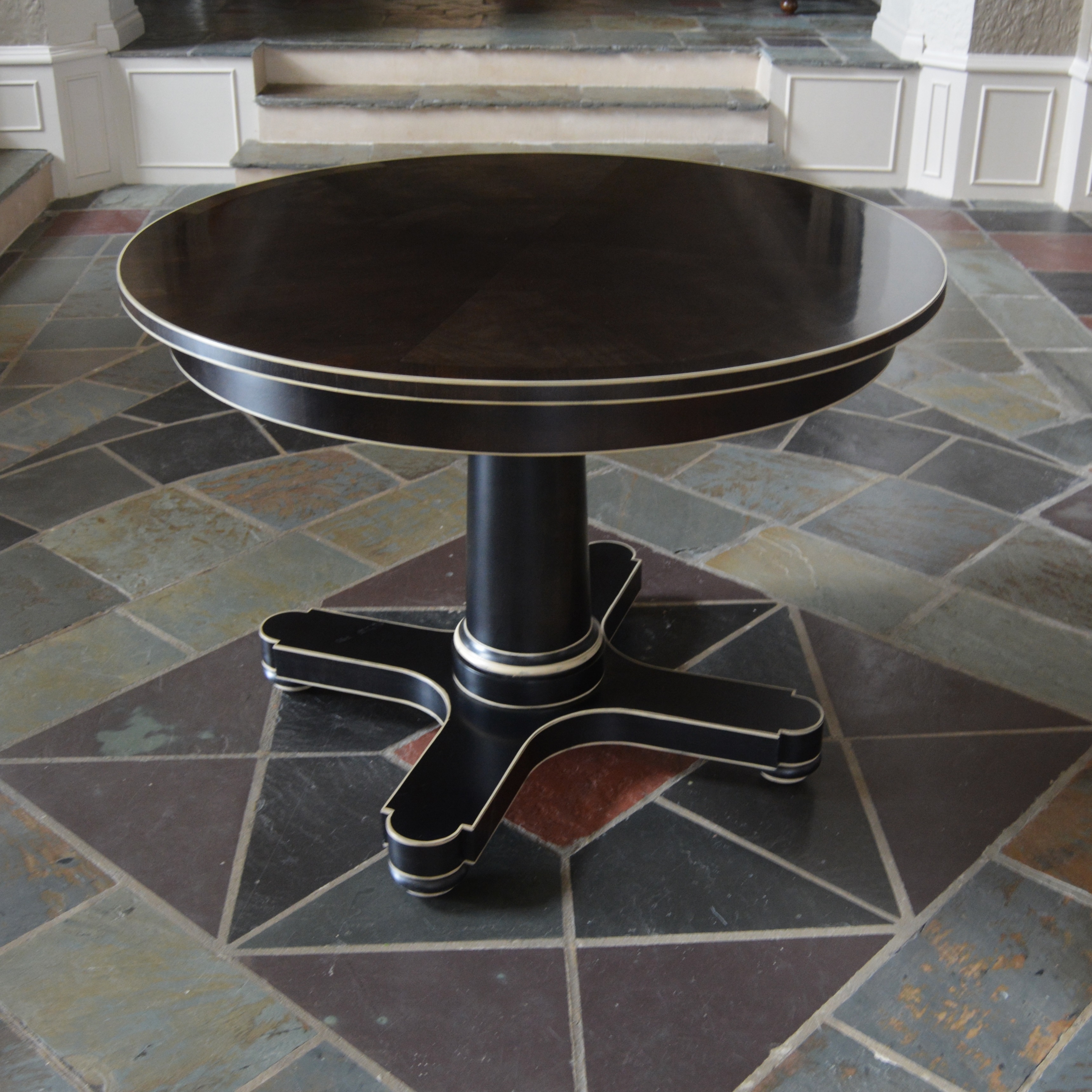 Hickory Chair "Hudson" Pedestal Library Table, Contemporary